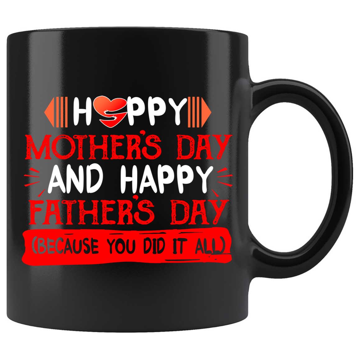 Skitongifts Coffee Mug Funny Ceramic Novelty Happy Mother's Father's Day Because You Did It All Tihngxj