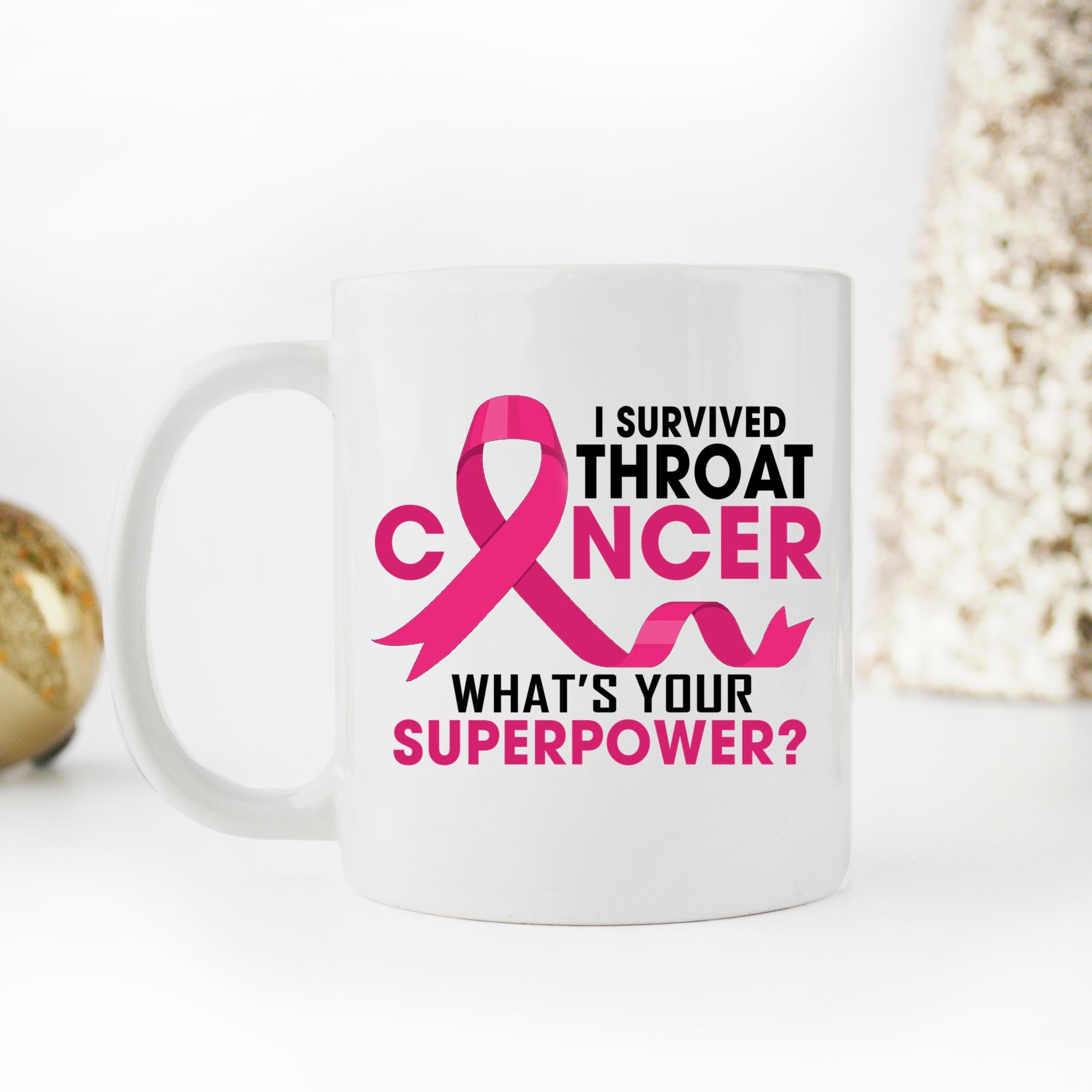 Skitongifts Funny Ceramic Coffee Mug Novelty M29-Nh201221-I Survived Throat Cancer What Is Your Superpower Kv9Feqa