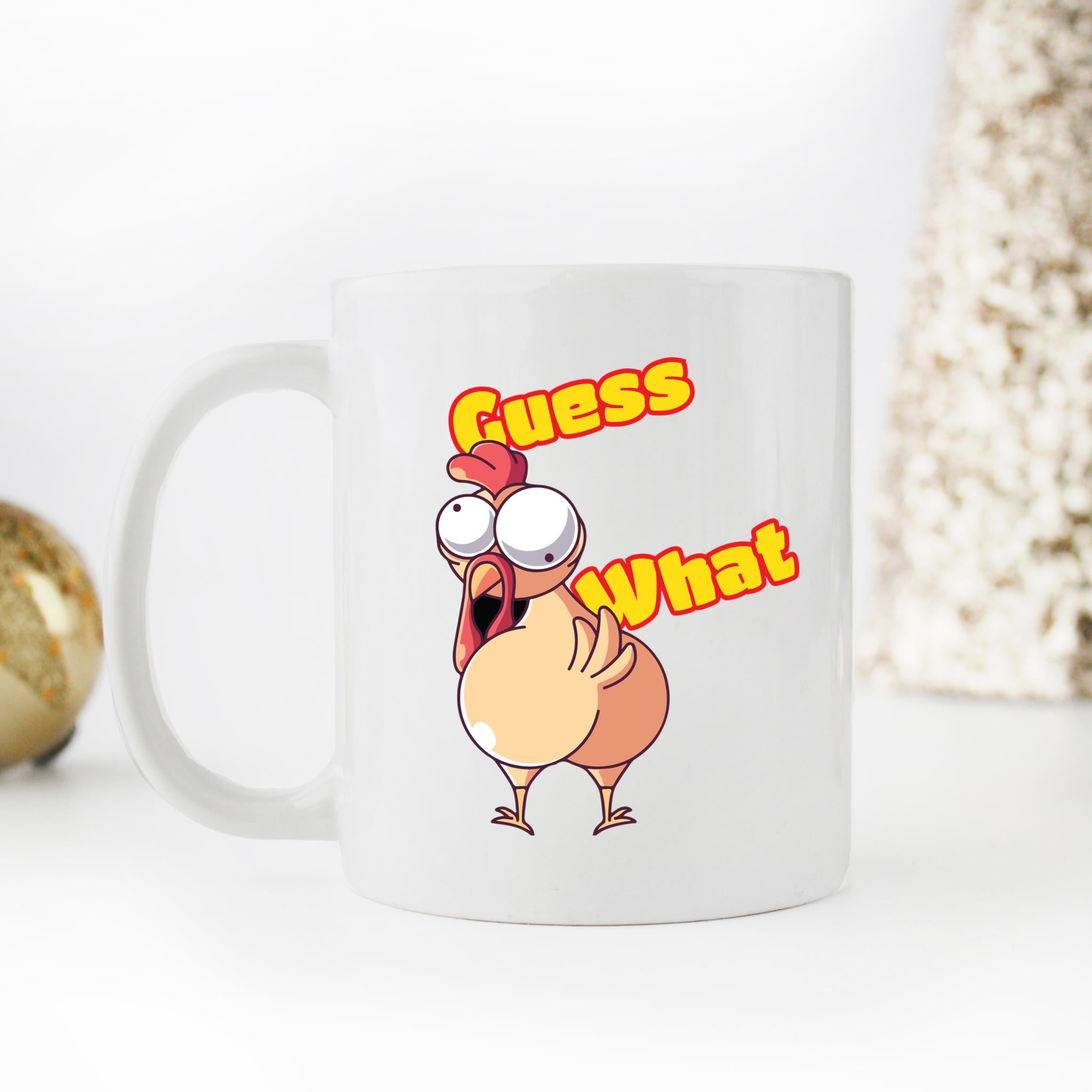 Skitongifts Funny Ceramic Coffee Mug For Birthday, Mother's Day, Father's Day, Christmas LH201121_Guess What Chicken Butt Bldxzl0