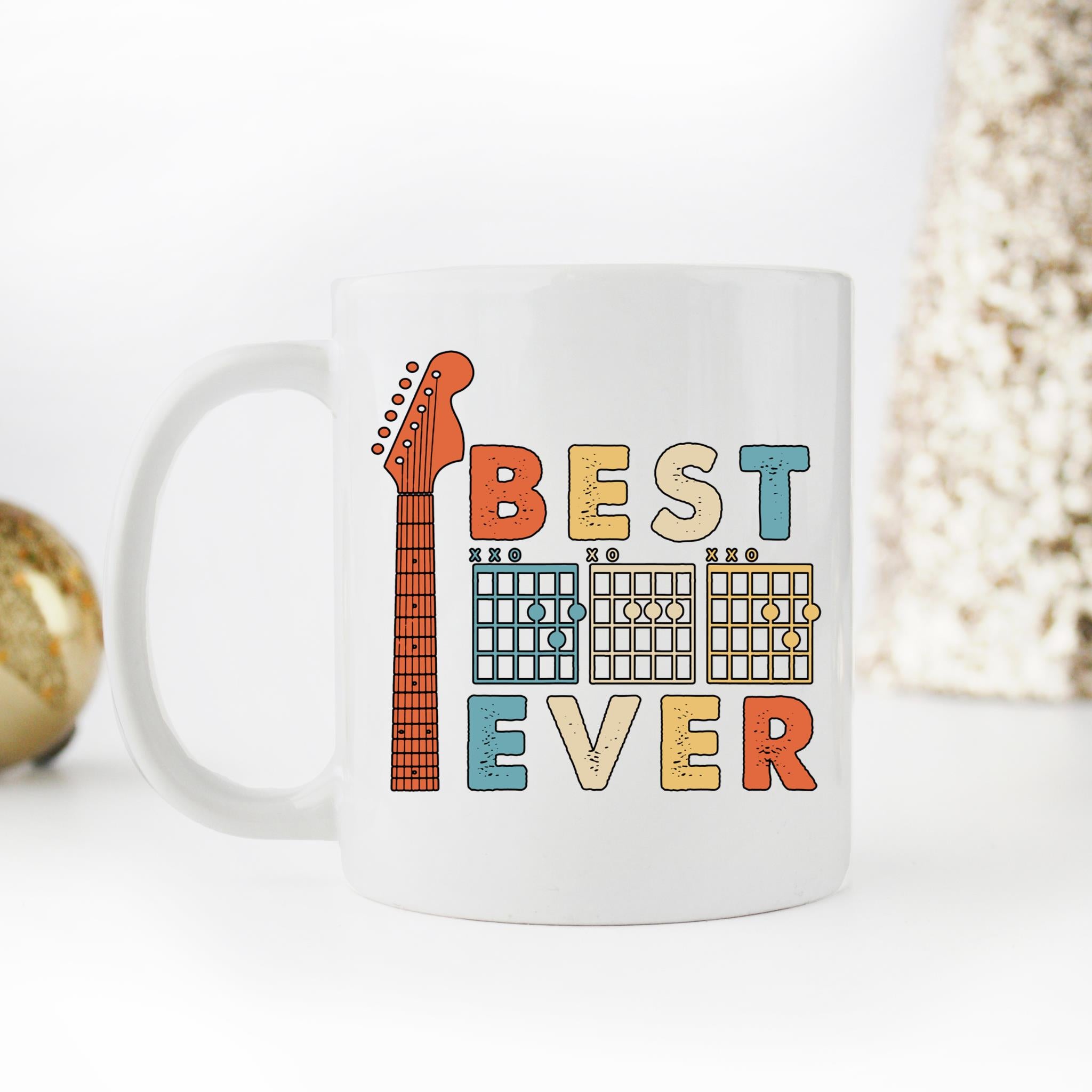 Skitongifts Coffee Mug Funny Ceramic Novelty M49-NH131221- Best Dad Ever Music Guitar Chords Amxnpgm