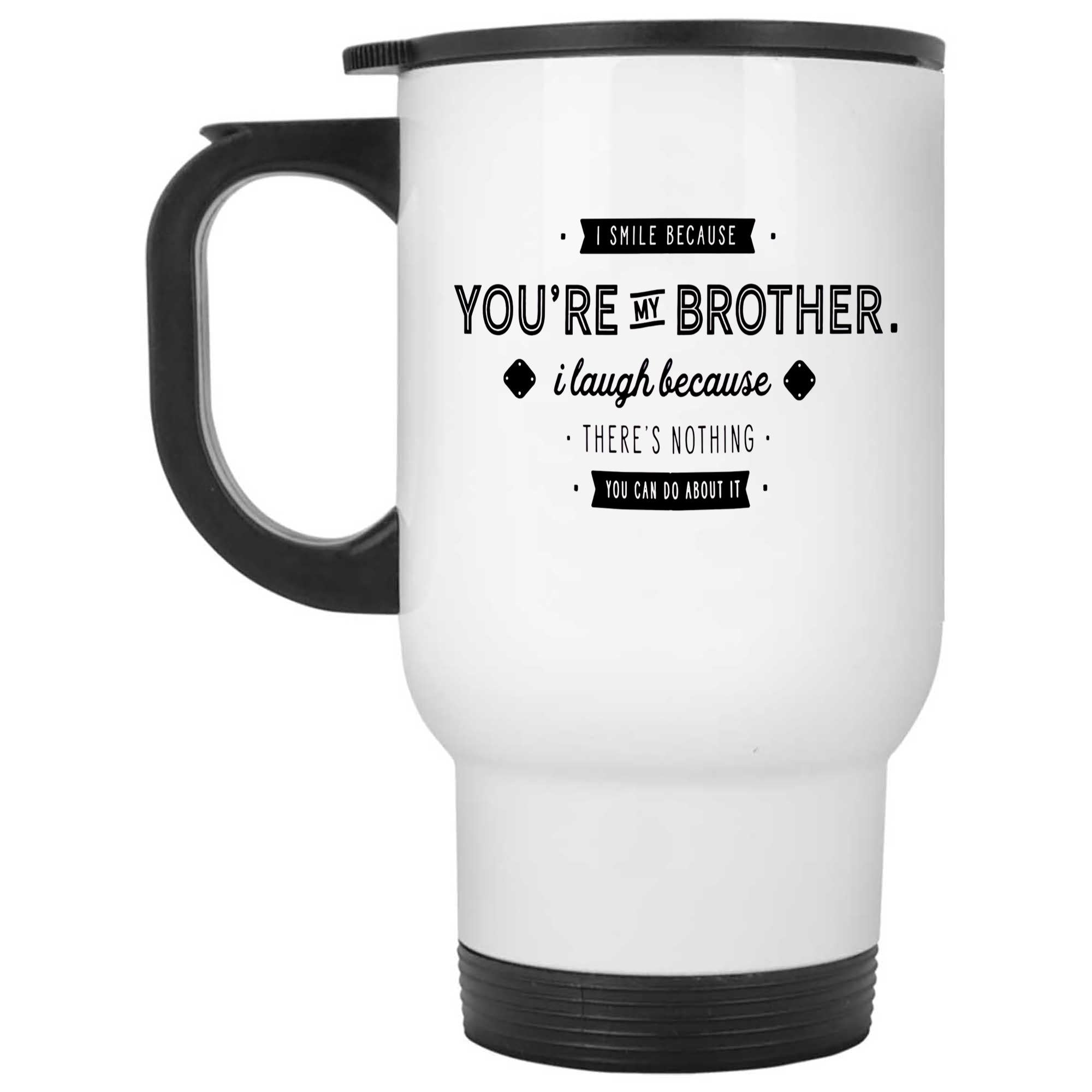 Skitongifts Funny Ceramic Novelty Coffee Mug Magic I Smile Because You're My Brother Heat YcB2w6W