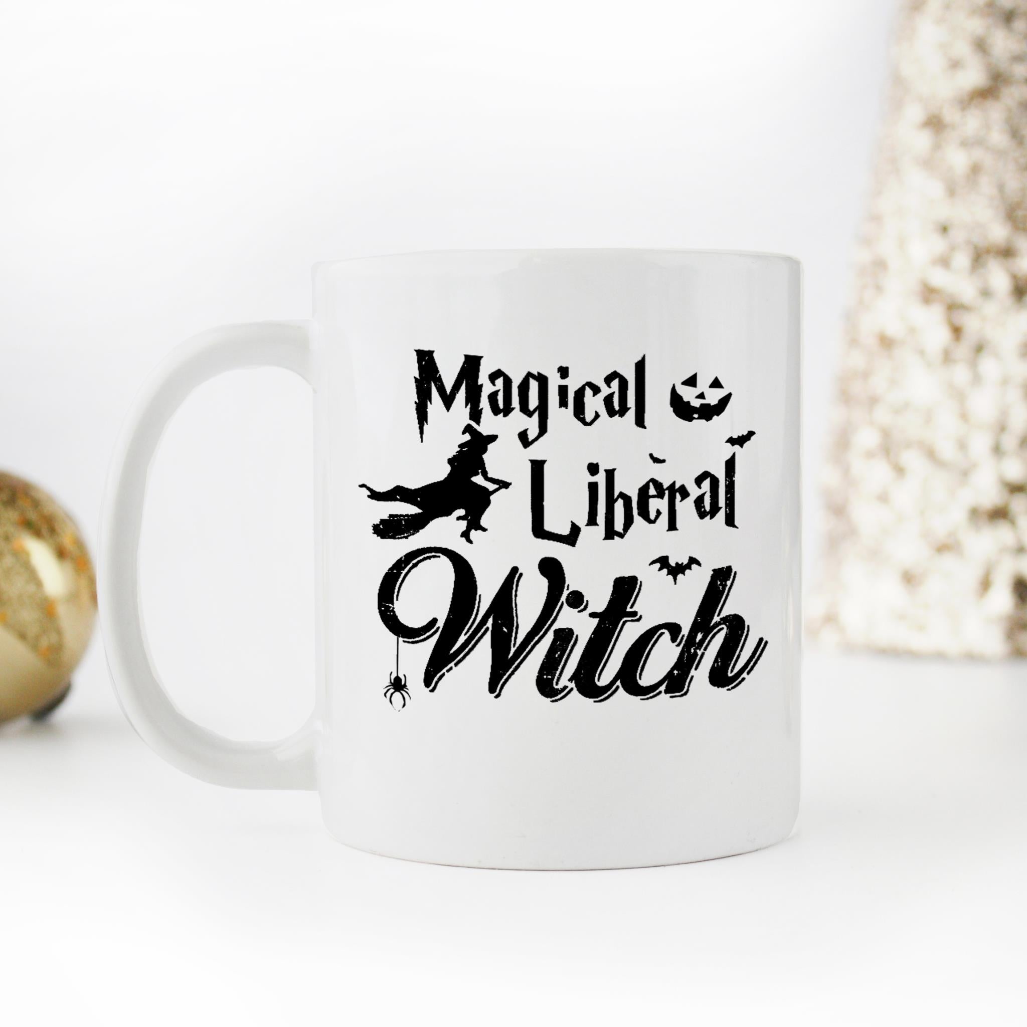 Skitongifts Funny Ceramic Novelty Coffee Mug Magical Liberal Witch EmbSINM