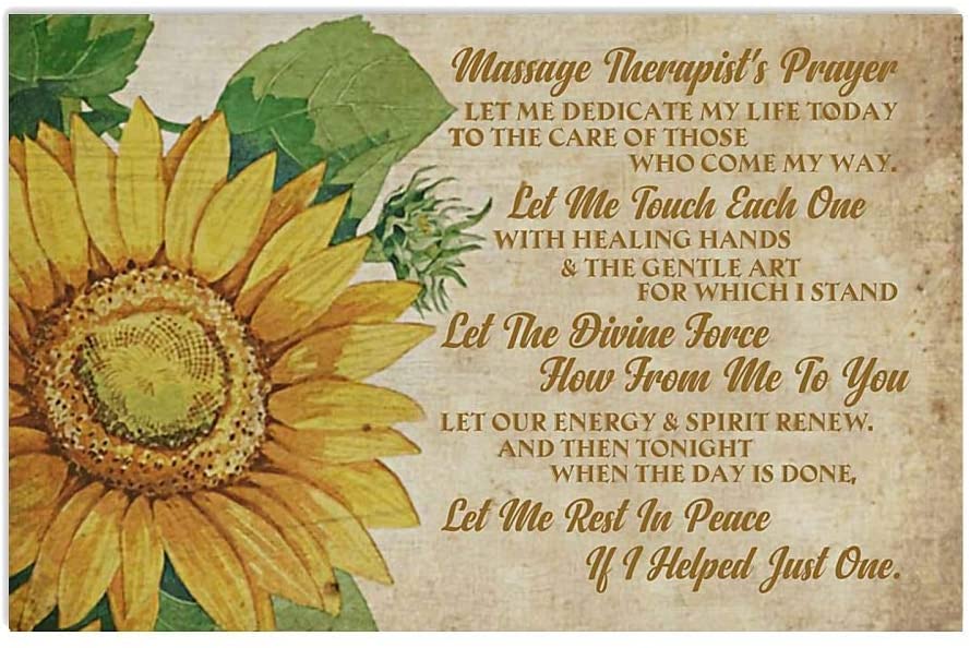 Massage Therapist Prayer Occupation Proud Quote Sunflower Horizontal