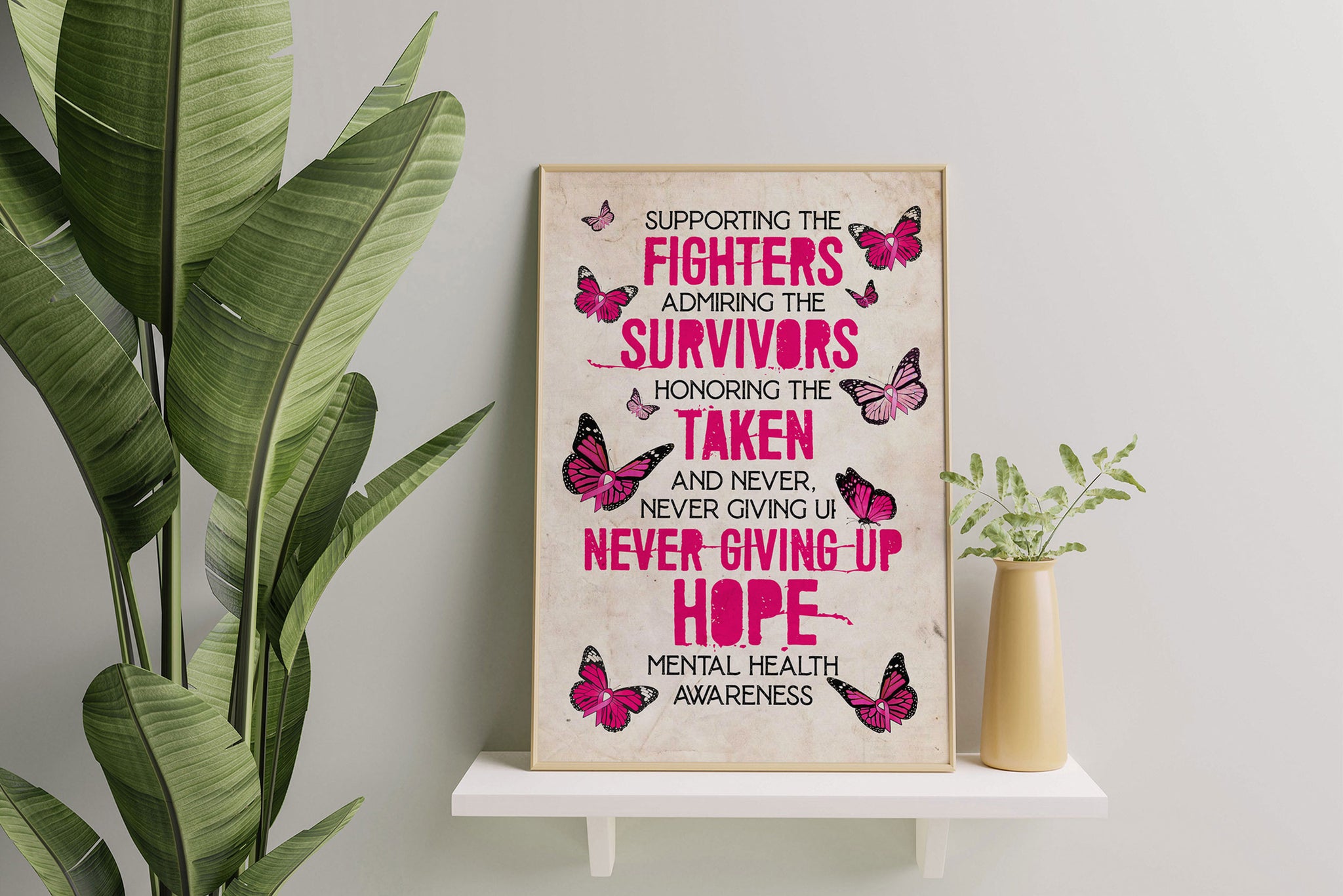 Mental Health Butterfly Supporting The Fighters Quotes-MH1708