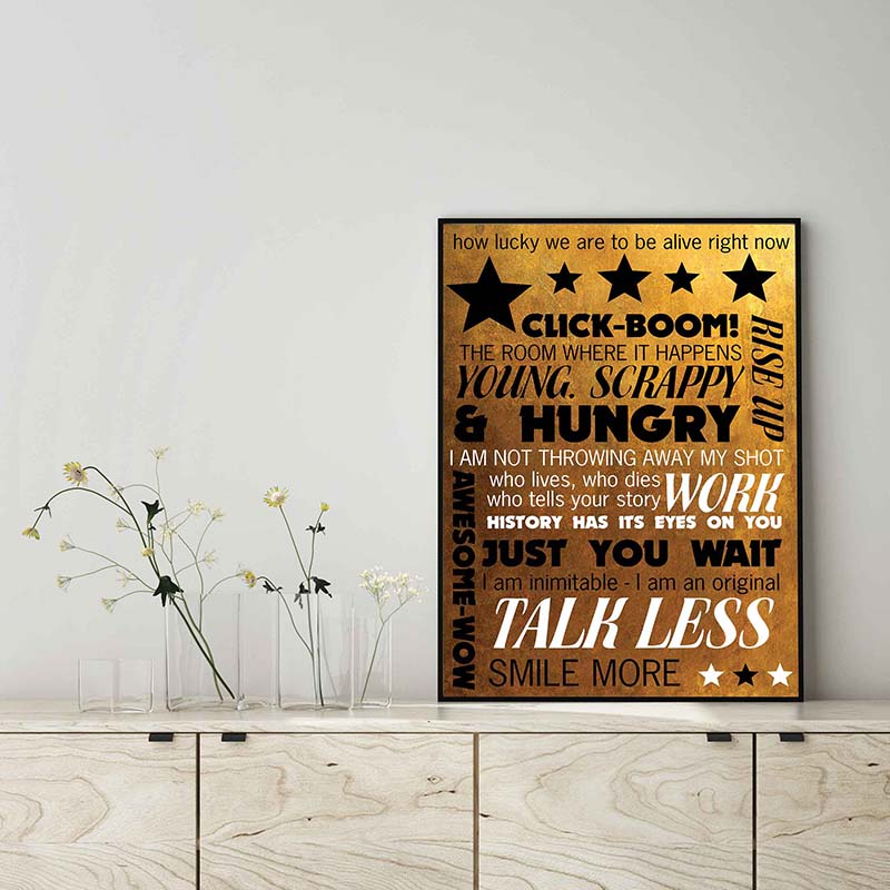 Skitongifts Wall Decoration, Home Decor, Decoration Room Hamilton Quotes, How Lucky We Are To Be Alive, Click Boom, Rise Up, Awesome Wow TT0403