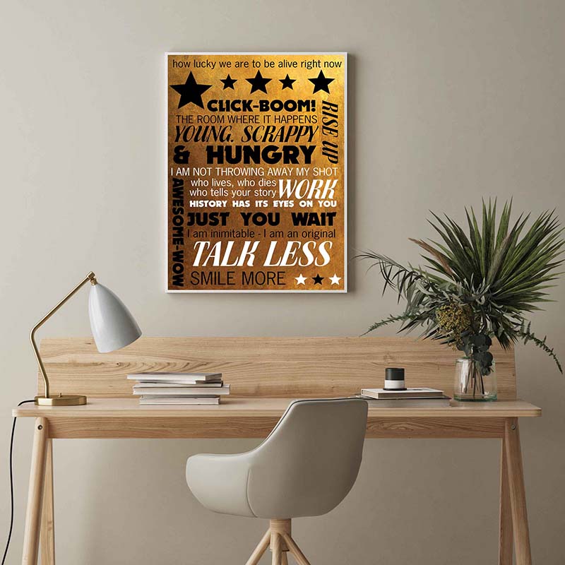 Skitongifts Wall Decoration, Home Decor, Decoration Room Hamilton Quotes, How Lucky We Are To Be Alive, Click Boom, Rise Up, Awesome Wow TT0403
