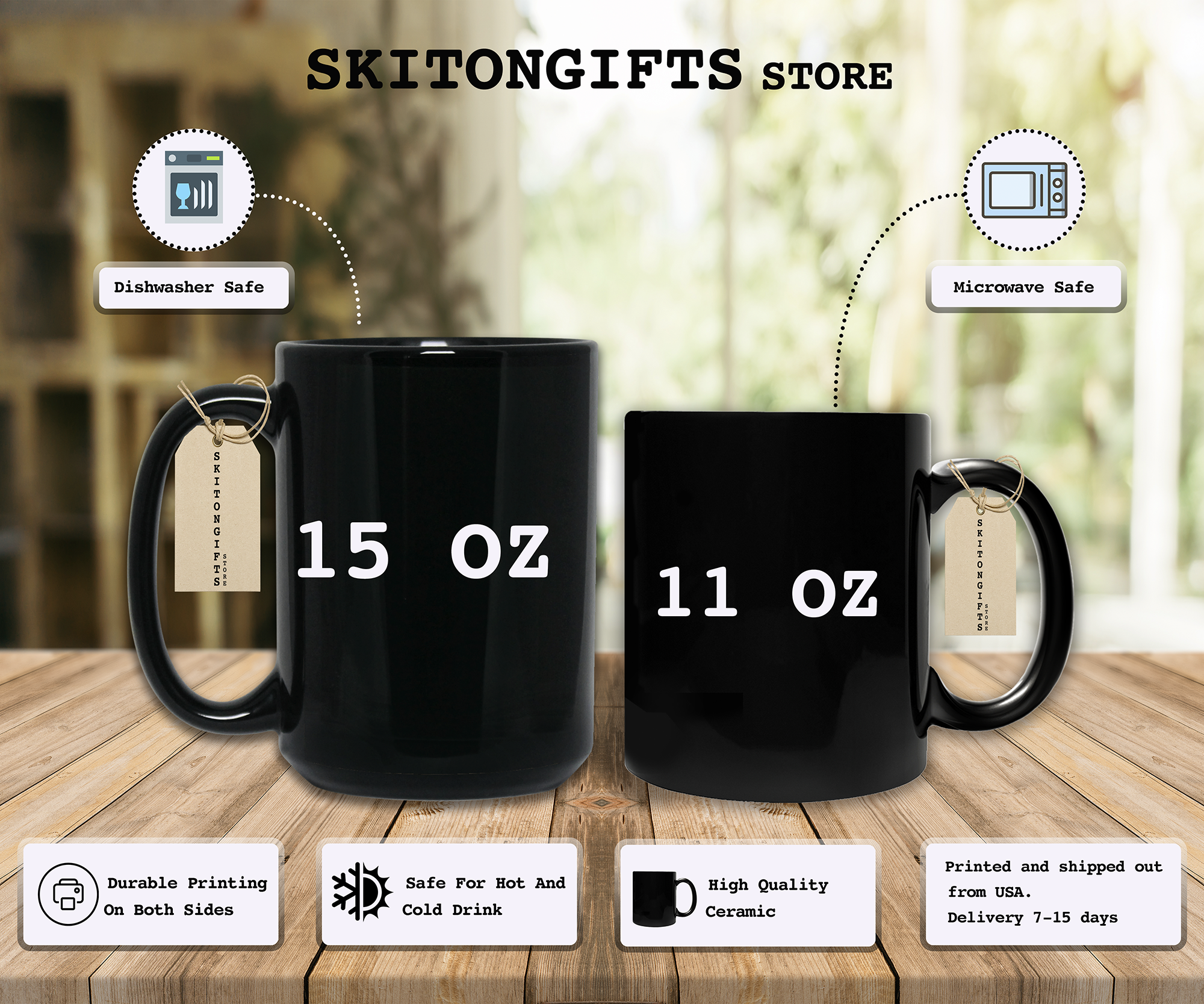 Skitongifts Funny Ceramic Novelty Coffee Mug Best Fishing Dad Ever c3b