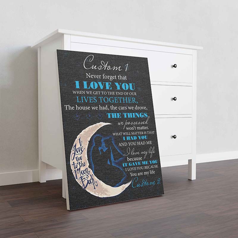 Skitongifts Wall Decoration, Home Decor, Decoration Room Moon To My Wife I Love You, For Wife-TT0301