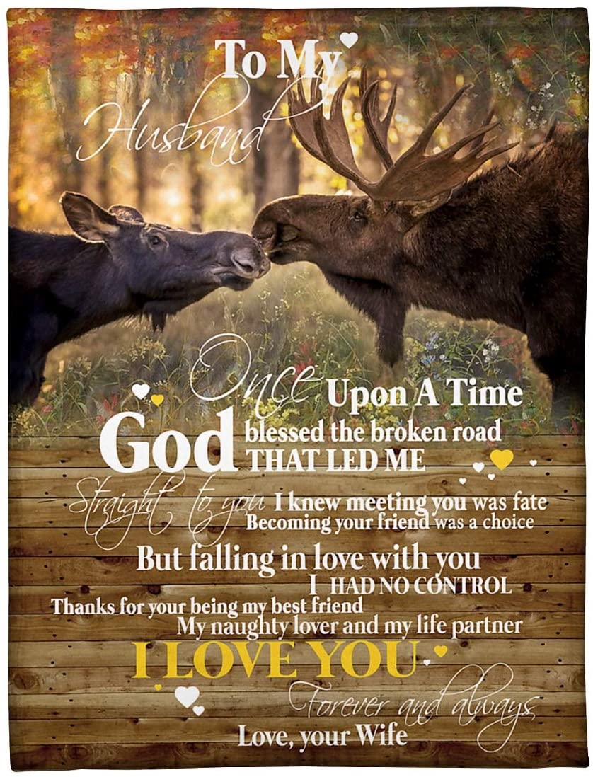 Moose Deer To My Husband Wife Couple Love Letter Quote Horizontal