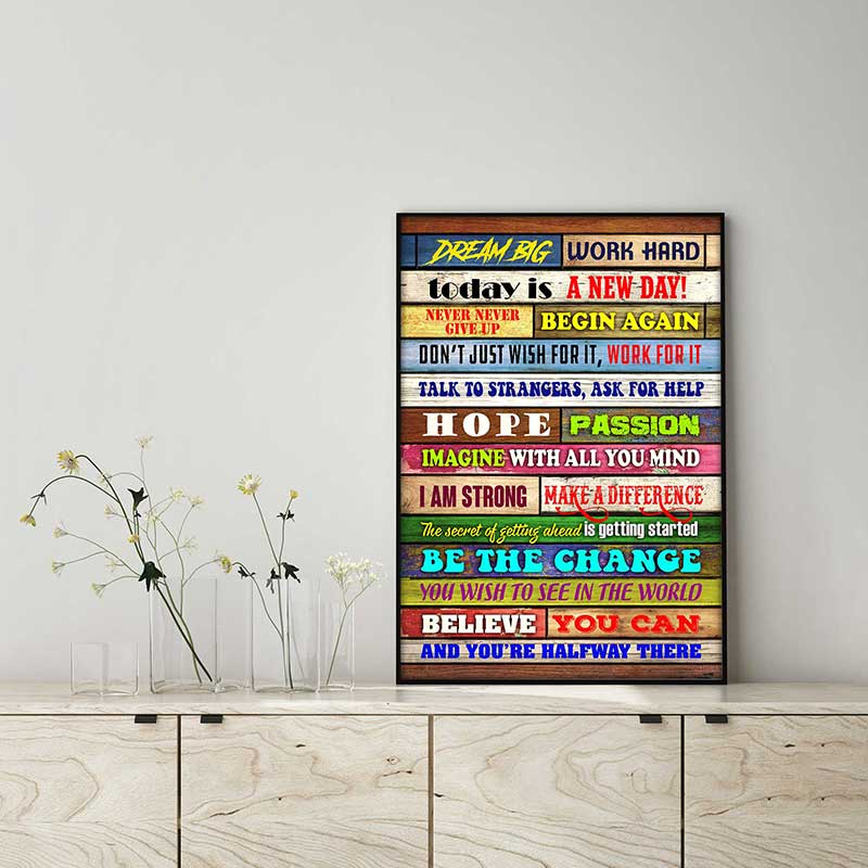 Motivational Poster Quotes Office Wall Decor for Girls Women Room Poster TTK1308