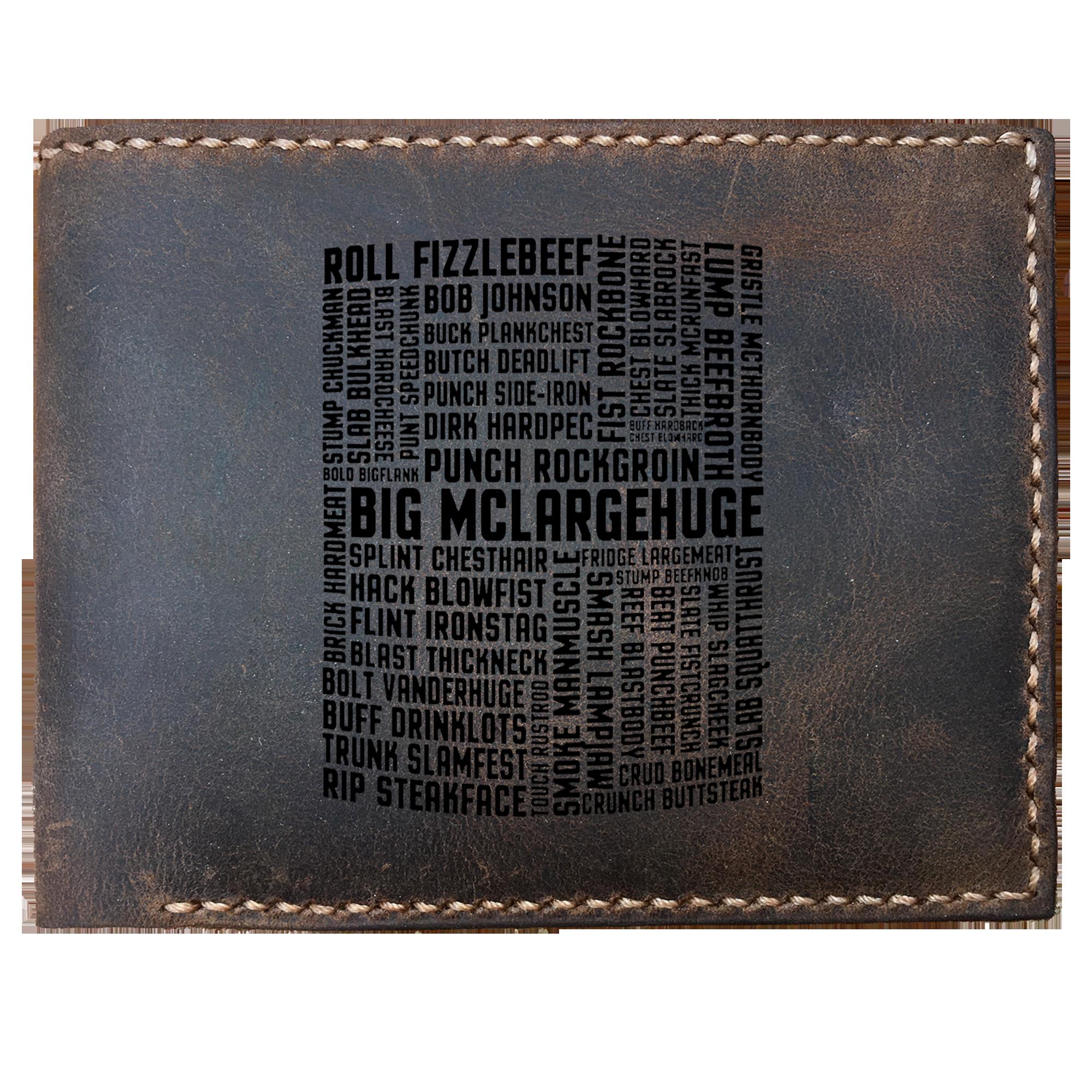 Skitongifts Funny Custom Laser Engraved Bifold Leather Wallet For Men, Mst3k Big Mclarge Space Mutiny