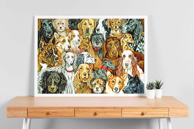 Skitongifts Wall Decoration, Home Decor, Decoration Room Multi Dogs TT2109