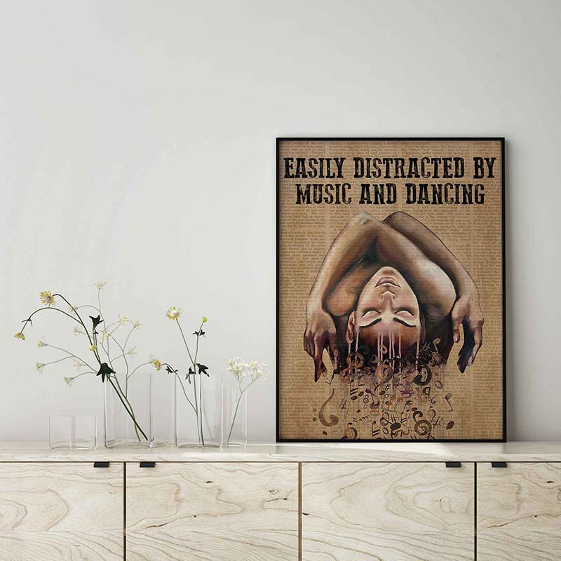 Skitongifts Wall Decoration, Home Decor, Decoration Room Music And Dancing Girl Easily Distracted By Music And Salsa Flamenco Dancing TT1702