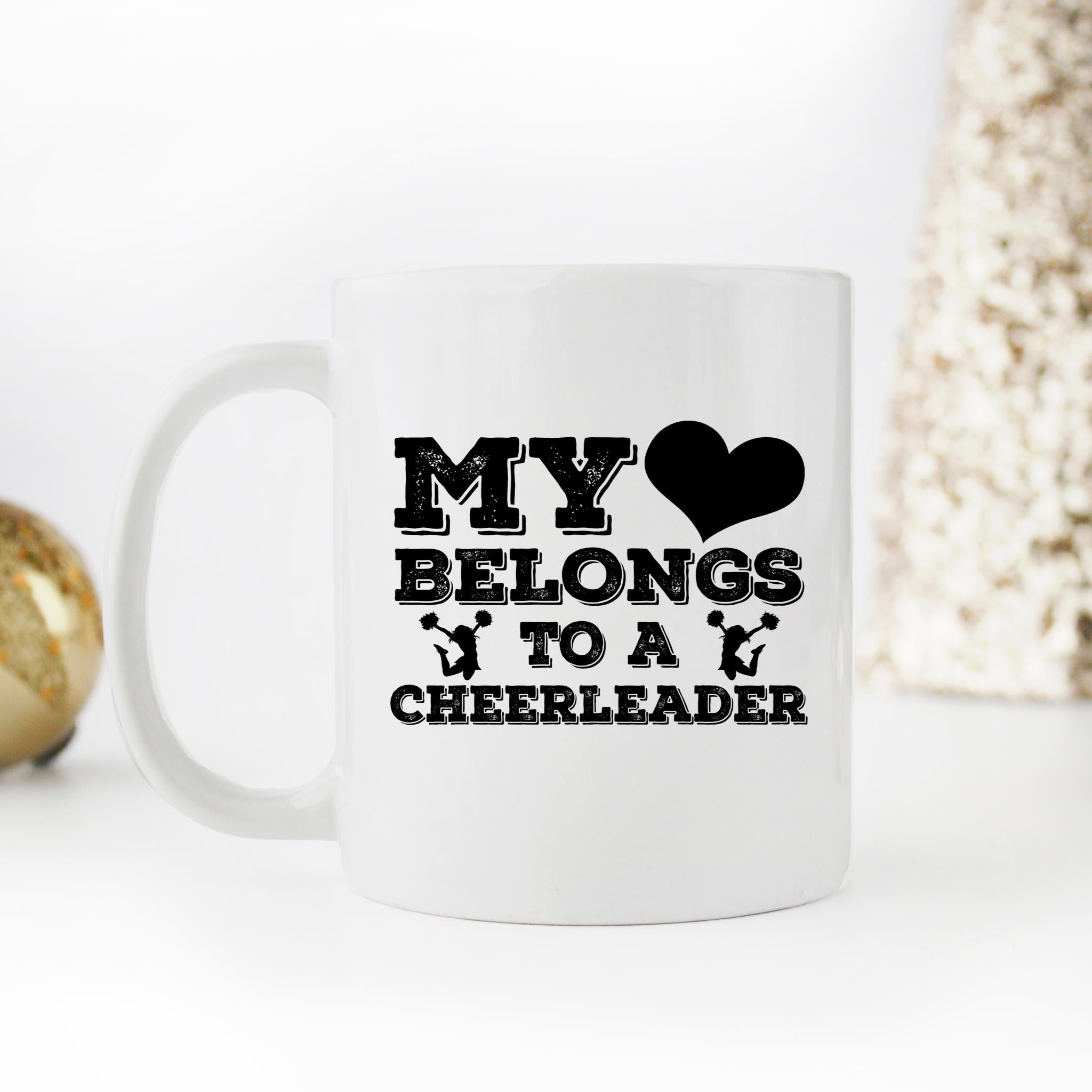 Skitongifts Funny Ceramic Novelty Coffee Mug My Heart Belongs To A Cheerleader yBlPRzO