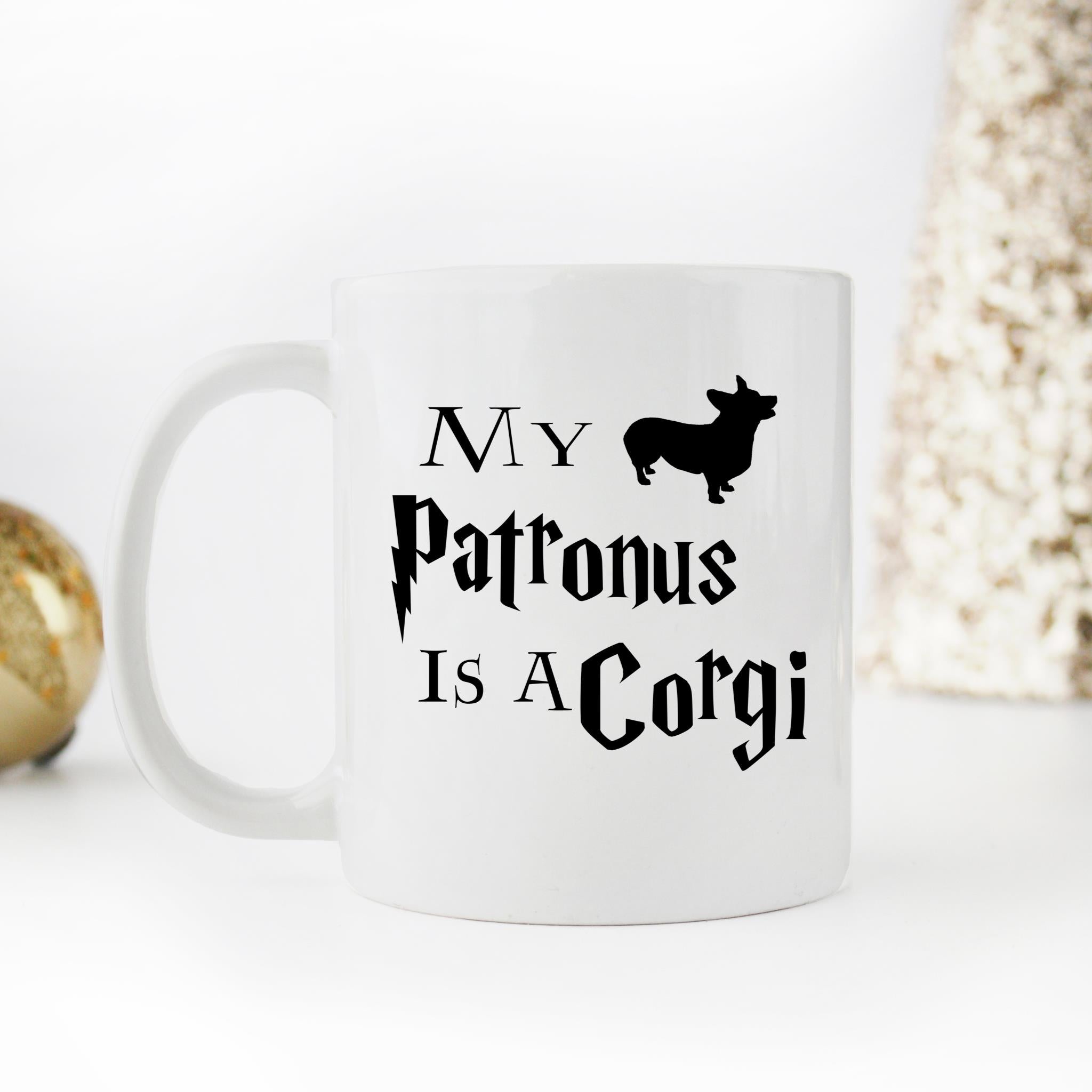 Skitongifts Funny Ceramic Novelty Coffee Mug My Patronus Is A Corgi XIzdhYl