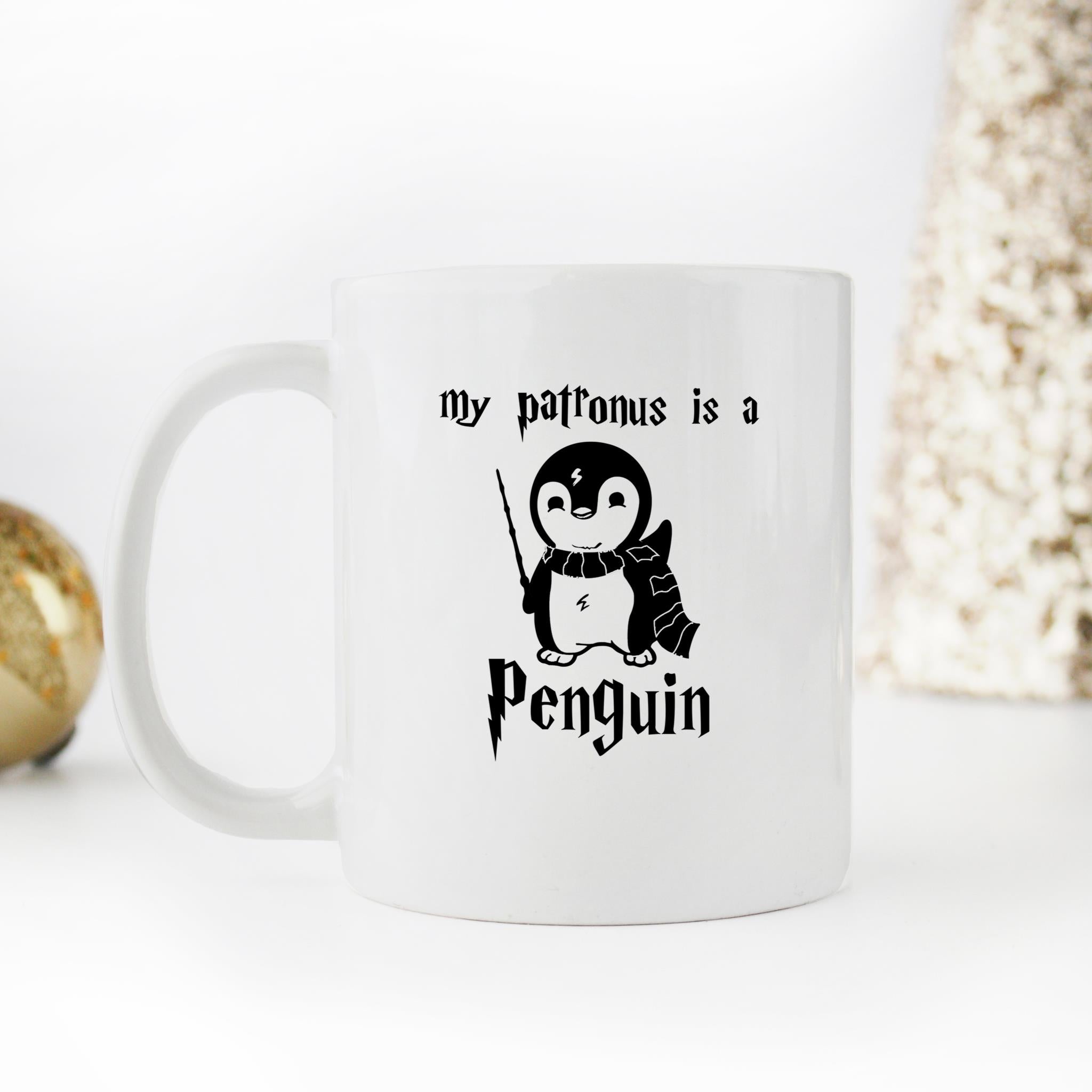 Skitongifts Funny Ceramic Novelty Coffee Mug My Patronus Is A Penguin 2UIrQKW