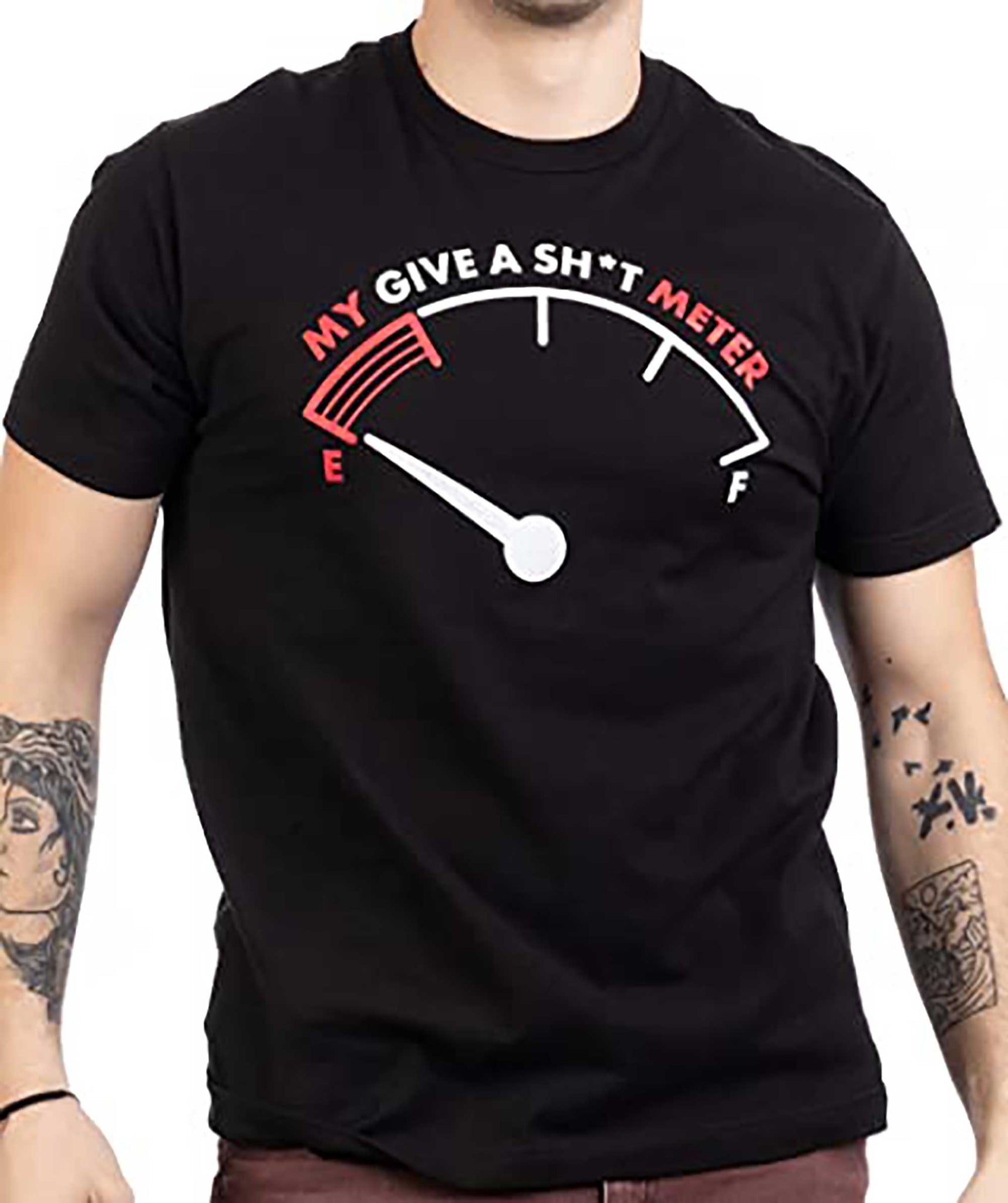 Skitongift My Give A Sht Meter Is Empty Funny Sarcastic Saying Comment Joke Men T Shirt