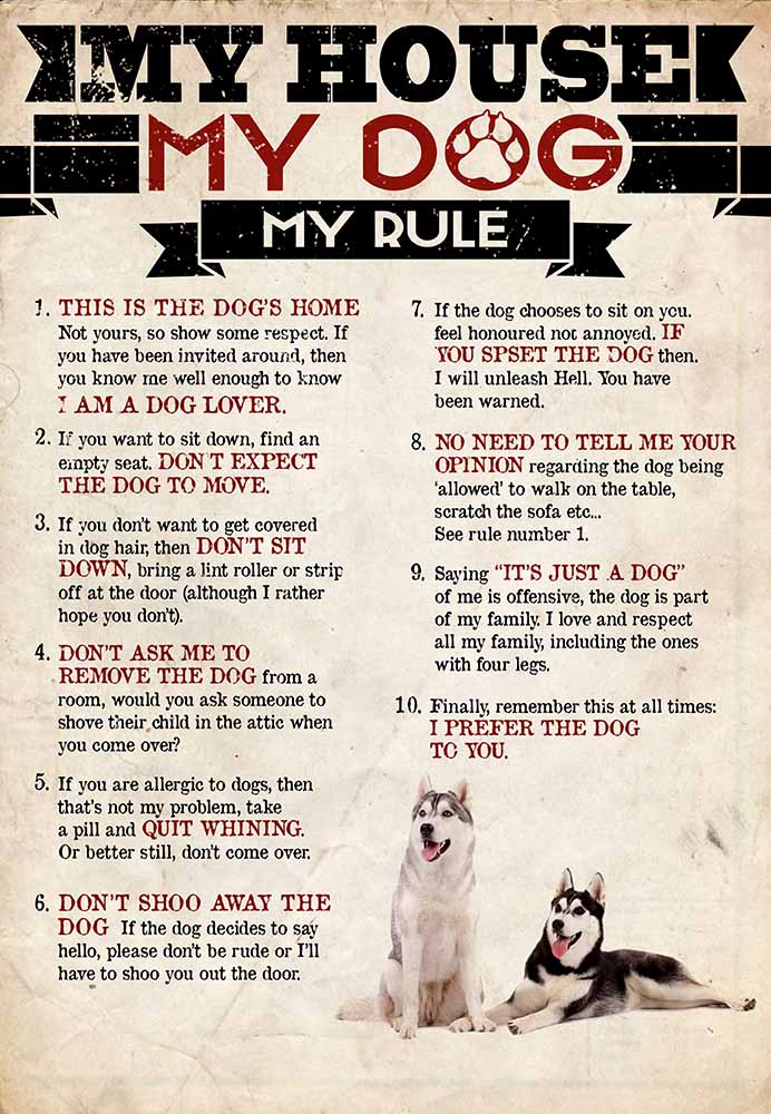 My House My Dog My Rule Siberian Husky-MH2708