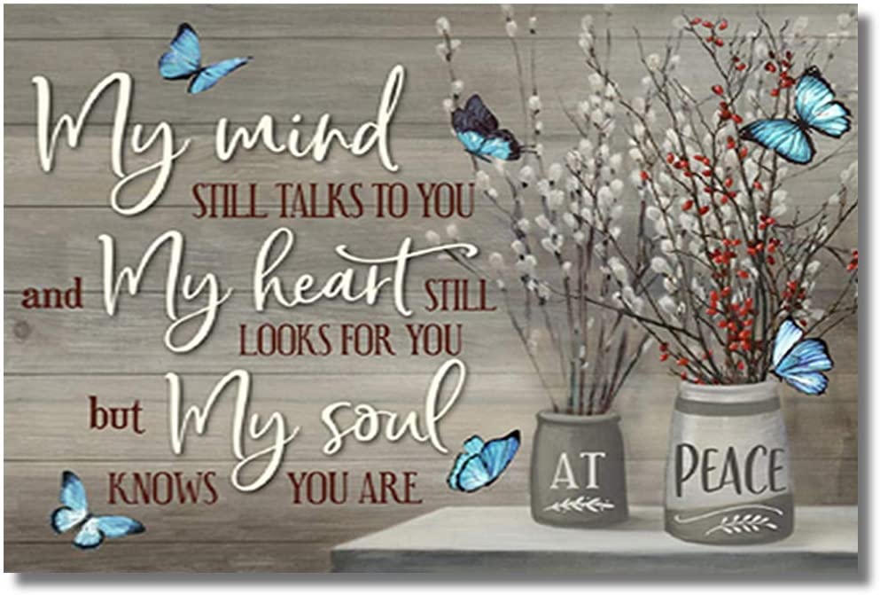 My Mind Still Talk To You Love Soul At Peace Blue Butterfly Flower Love Quote