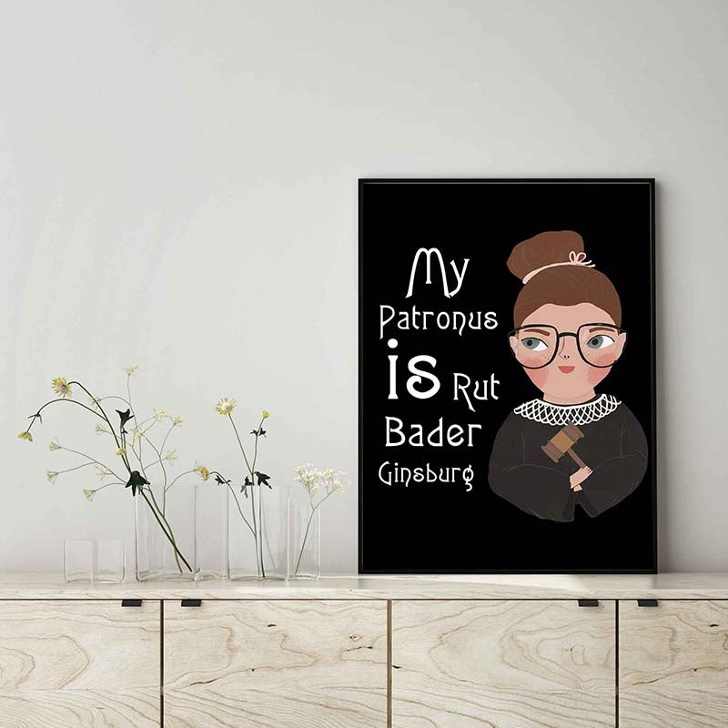 Skitongifts Wall Decoration, Home Decor, Decoration Room My Patronus Is Ruth Bader Ginsburg TT0403
