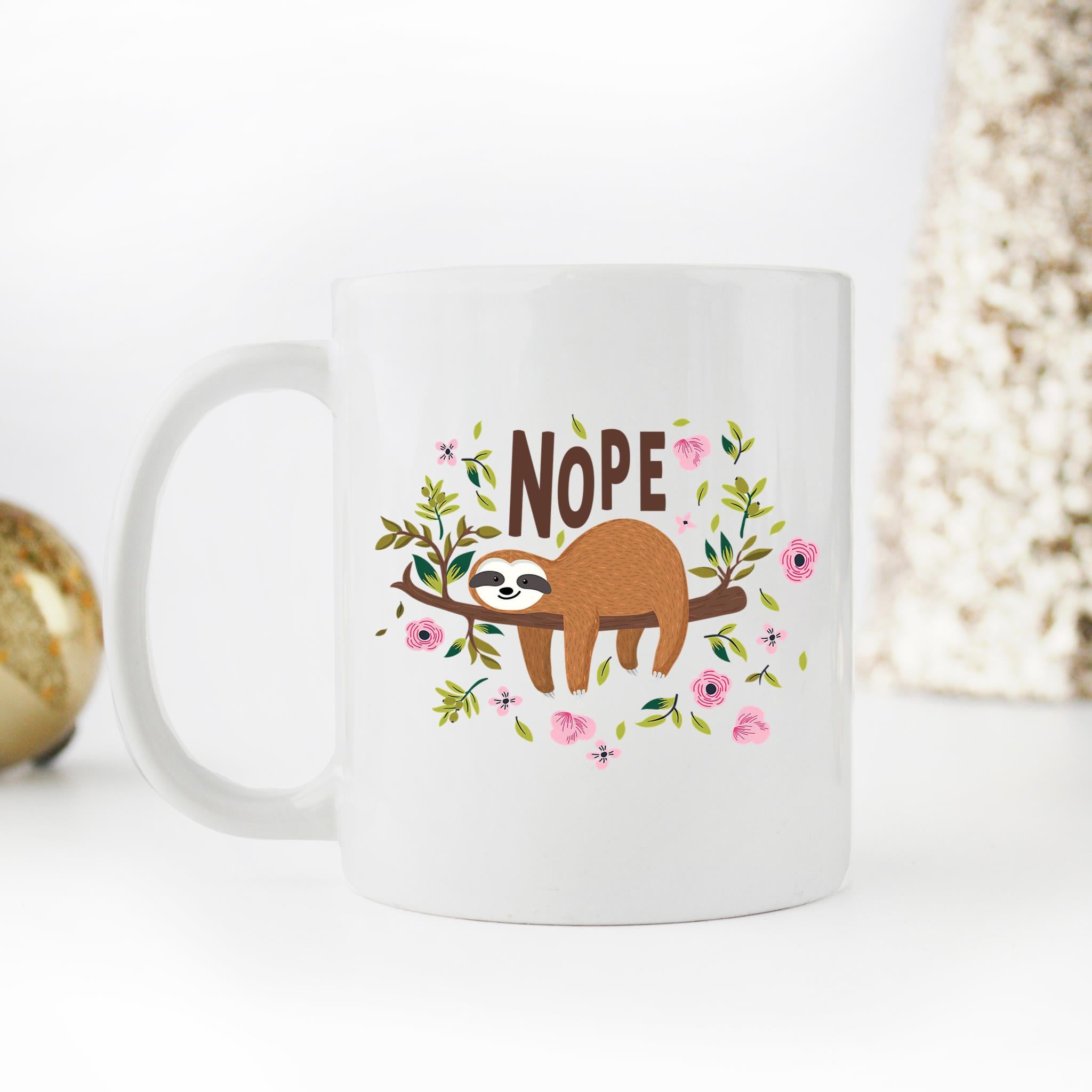 Skitongift Coffee Mug Funny Ceramic Novelty NH08012022-Sloth Nope WhJNKhX
