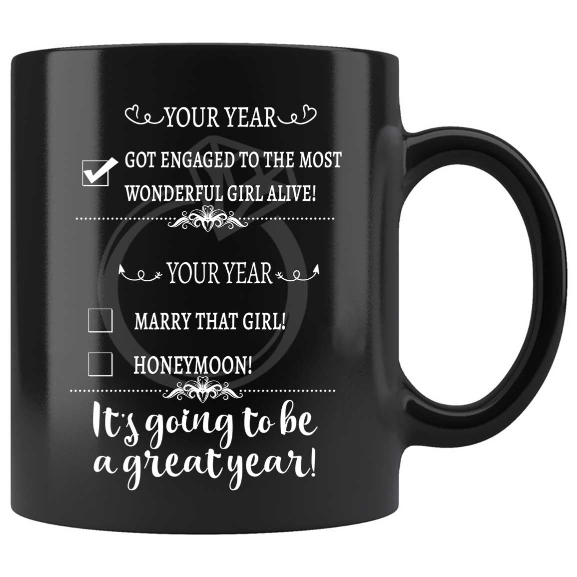 Skitongifts Coffee Mug Funny Ceramic Novelty It's Going To Be A Great Year!-Newly Engaged Great Year L2Mac8A