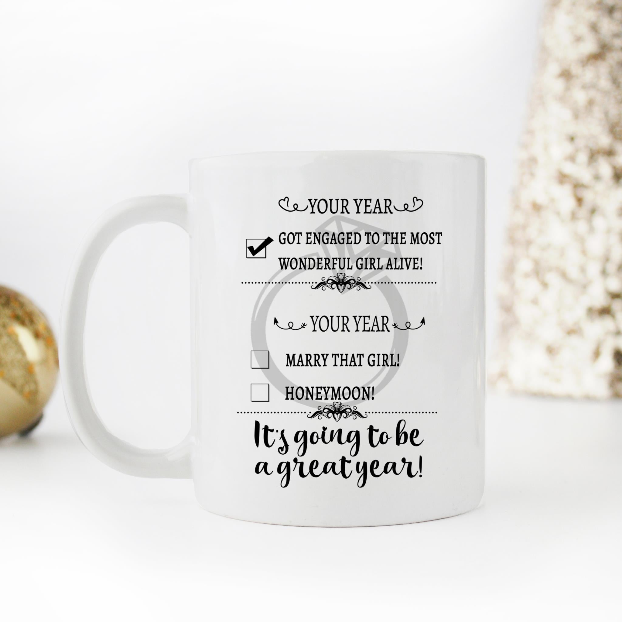 Skitongifts Coffee Mug Funny Ceramic Novelty It's Going To Be A Great Year!-Newly Engaged Great Year L2Mac8A