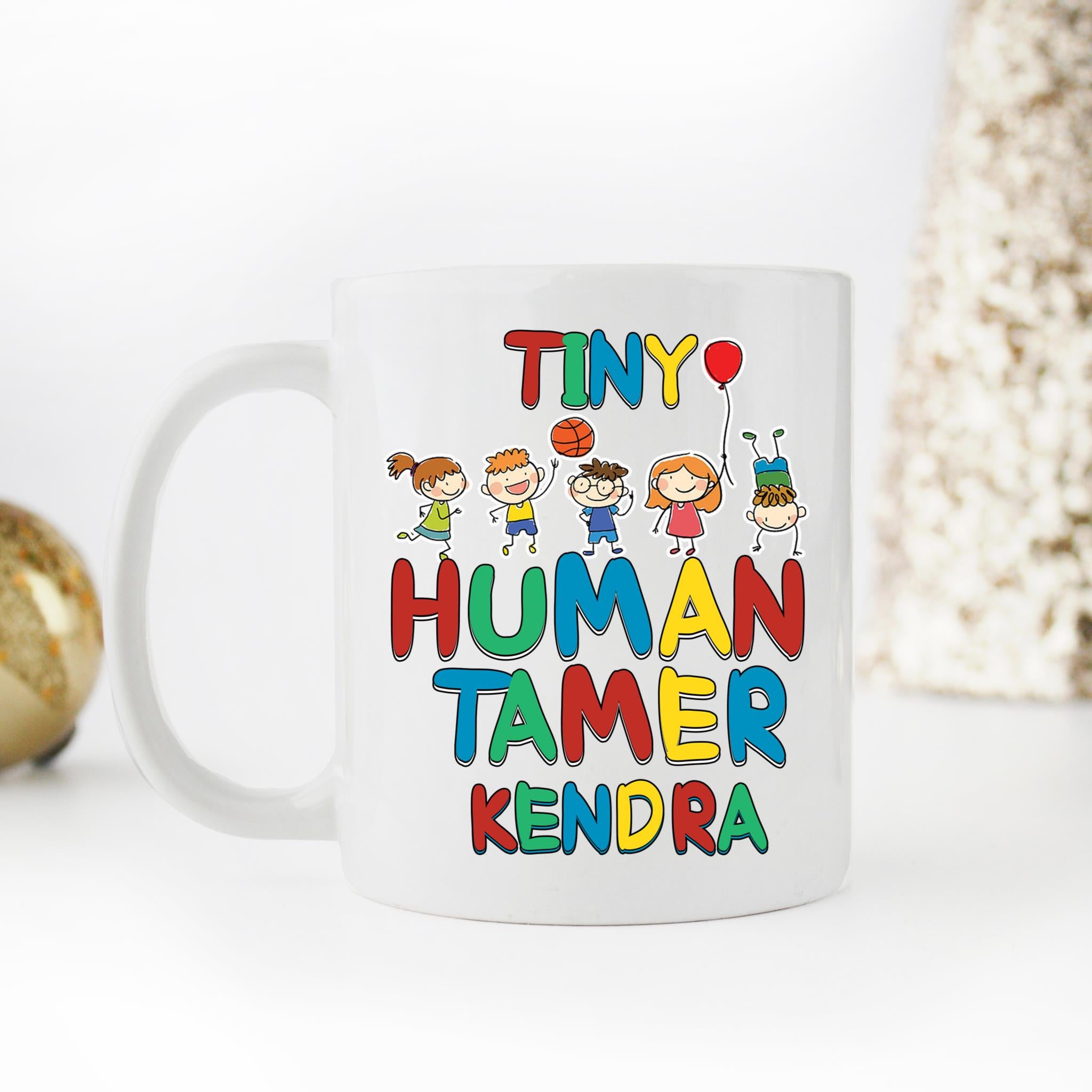 Skitongifts Coffee Mug Funny Ceramic Novelty Tiny Human Tamer Travel Tumbler Qtdkxkb