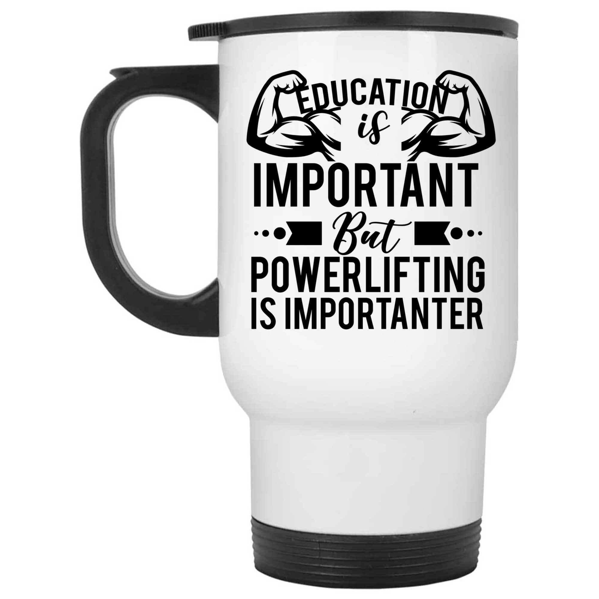 Skitongifts Coffee Mug Funny Ceramic Novelty Education Is Important But Powerlifting Is Importanter Ljicnmm