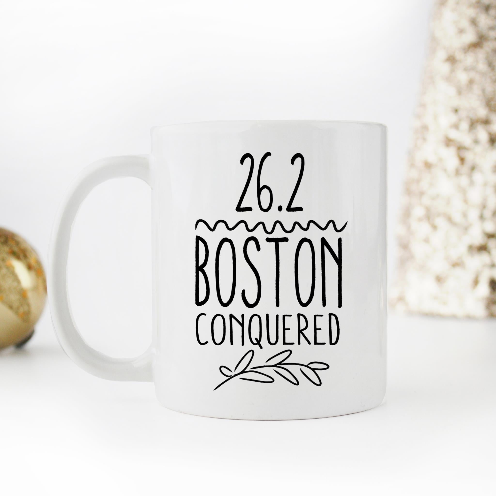 Skitongifts Coffee Mug Funny Ceramic Novelty 26.2 Boston Conquered 2Migbyu