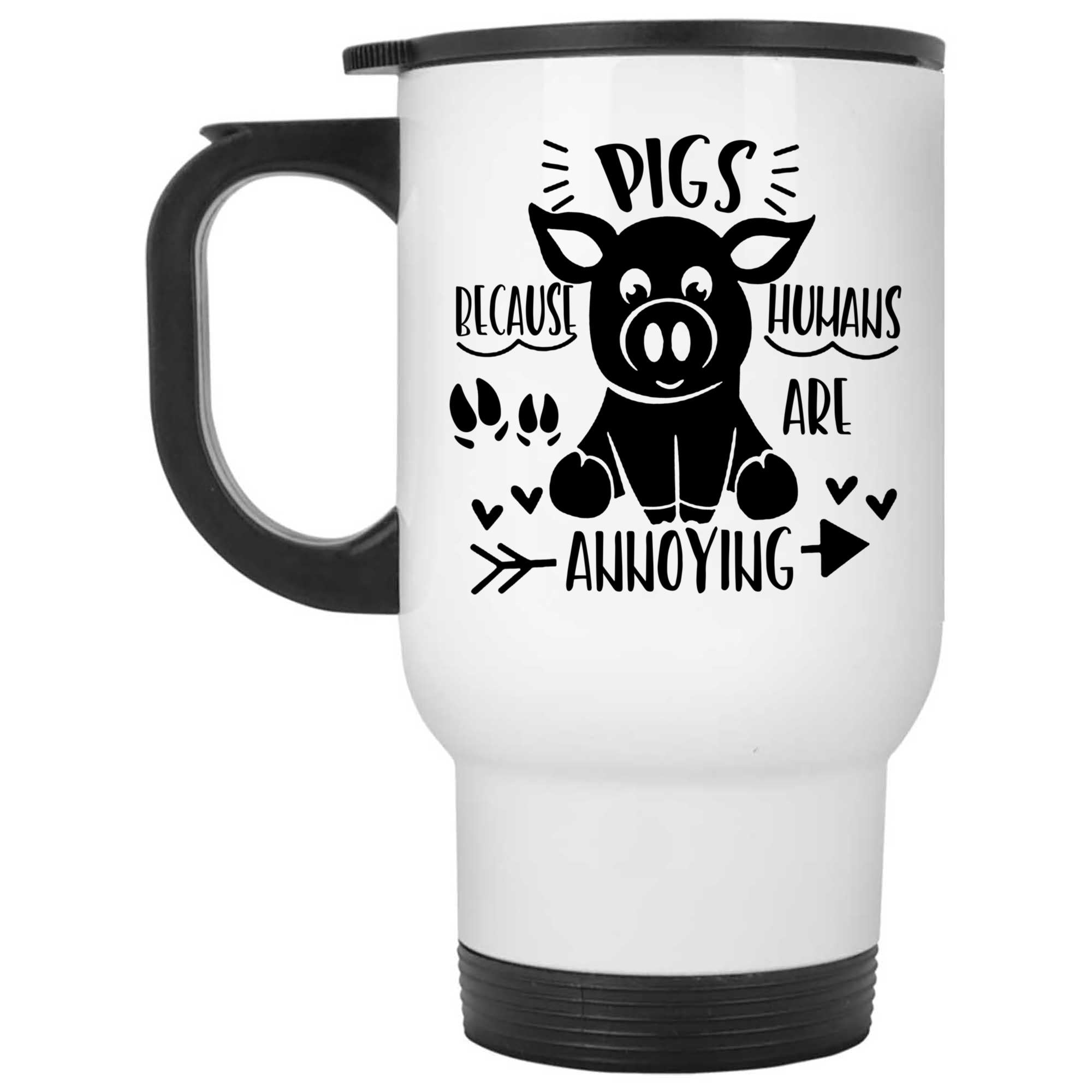 Skitongifts Coffee Mug Funny Ceramic Novelty Pigs Because Humans Are Annoying Yrruue1