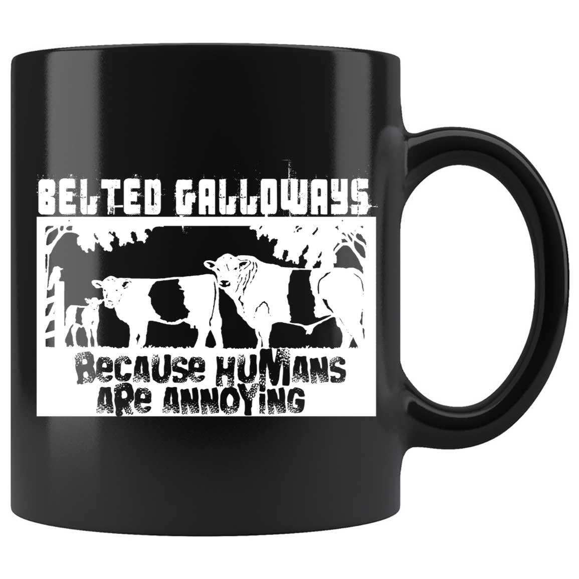 Skitongifts Coffee Mug Funny Ceramic Novelty Beltie Cow Belted Galloway Because Humans Are Annoying 1Hun3Zf