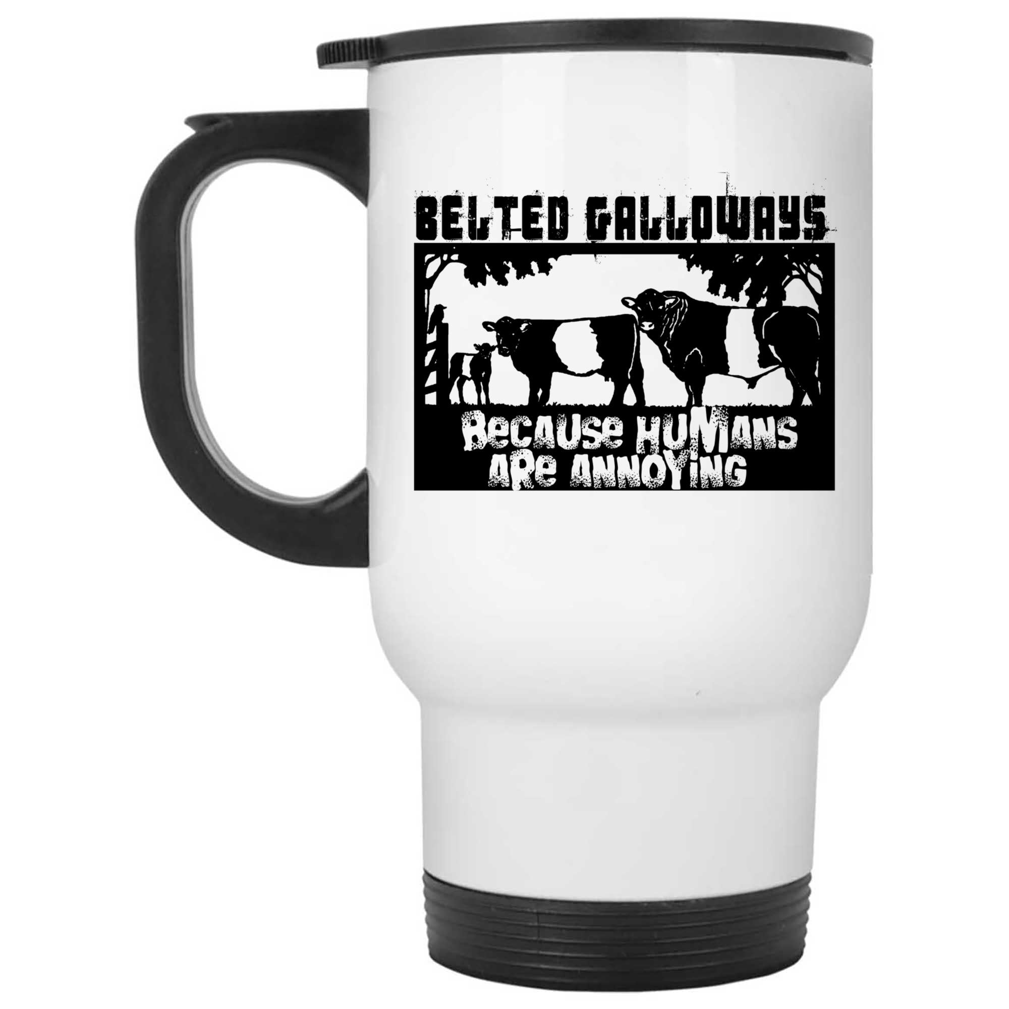 Skitongifts Coffee Mug Funny Ceramic Novelty Beltie Cow Belted Galloway Because Humans Are Annoying 1Hun3Zf