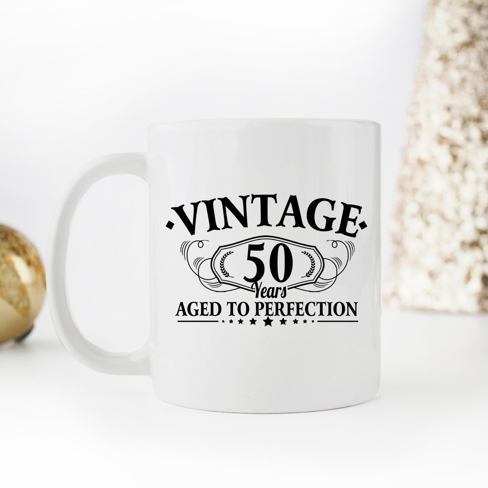 Skitongifts Coffee Mug Funny Ceramic Novelty 50Th Birthday - 50 Years - Aged To Perfection - Fiftieth Birthday Gd7Dide