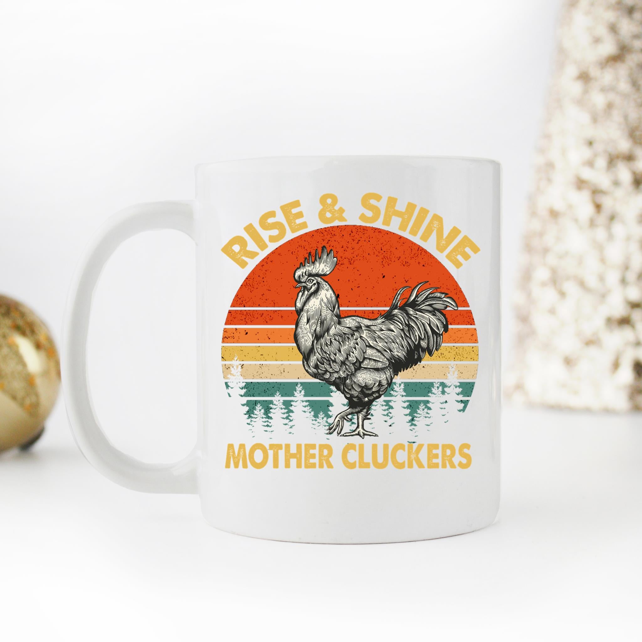 Skitongifts Funny Ceramic Coffee Mug For Birthday, Mother's Day, Father's Day NH181221-Rise And Shine Mother Cluckers! Funny Rooster Themed Jyfxc9P