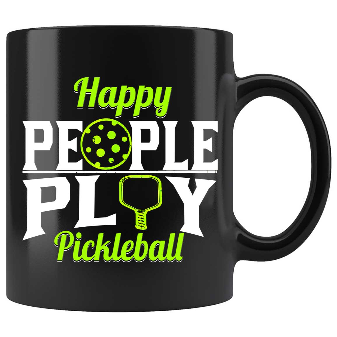 Skitongifts Coffee Mug Funny Ceramic Novelty Happy People Play Pickleball Booybij