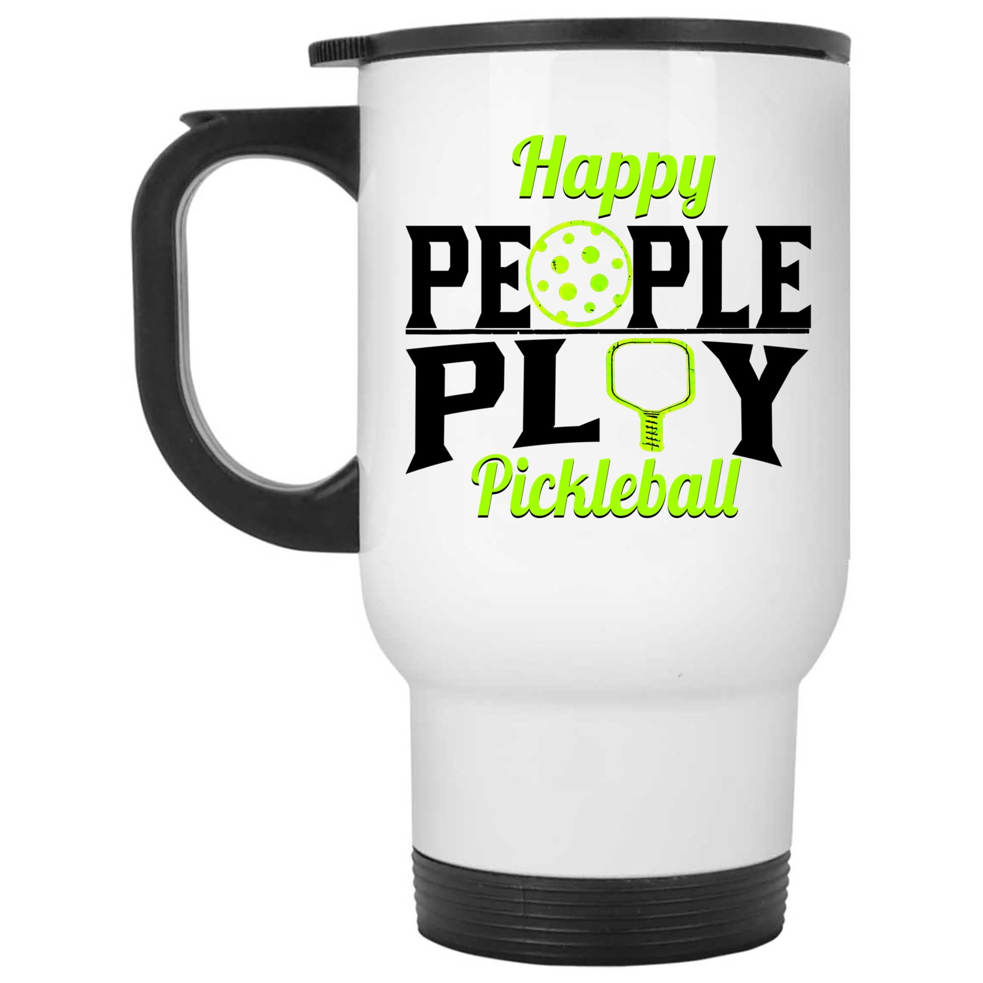 Skitongifts Coffee Mug Funny Ceramic Novelty Happy People Play Pickleball Booybij