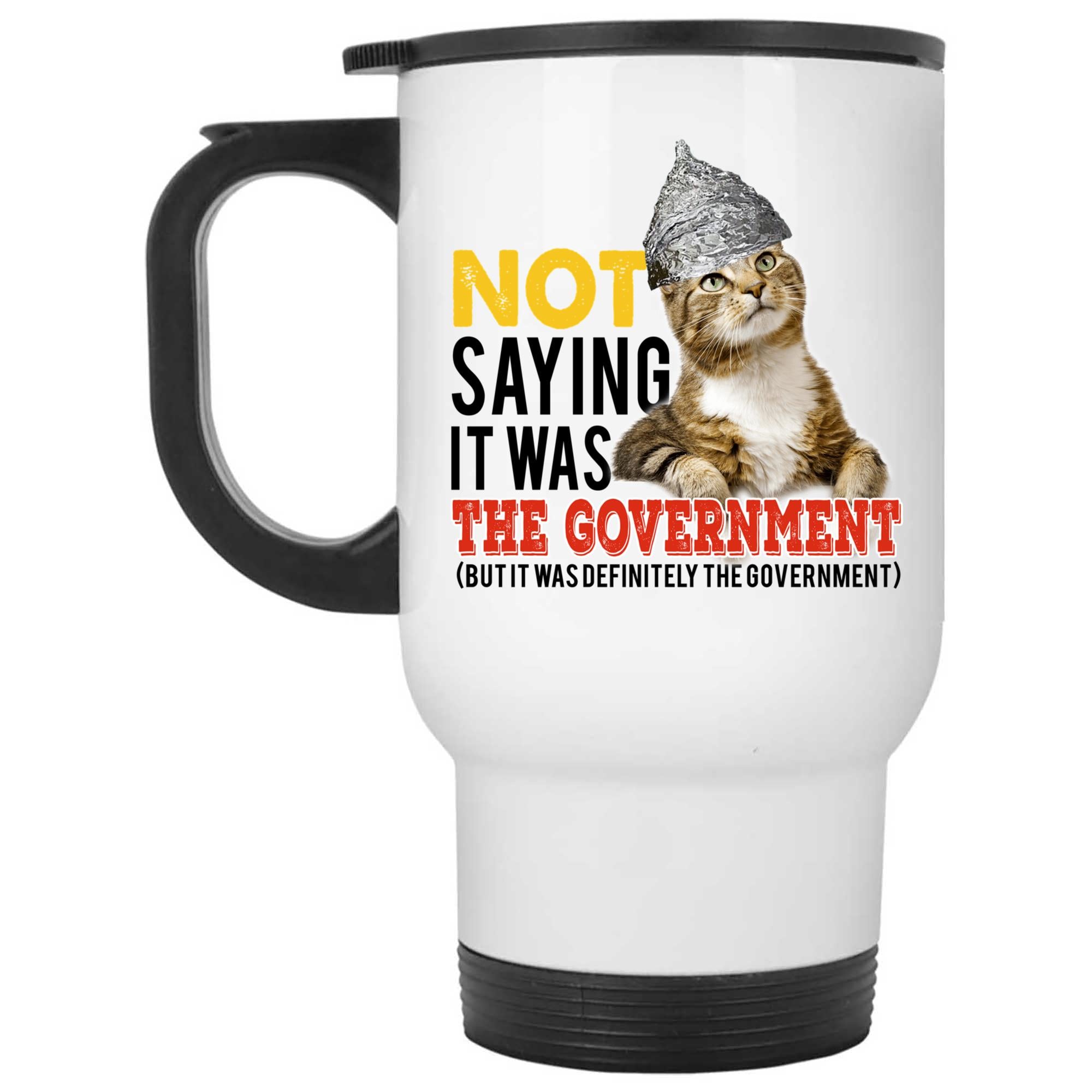 Skitongifts Coffee Mug Funny Ceramic Novelty NH191221-Cat Tin Foil Hat Conspiracy. Not Saying It Was The Government Tcmvrlb