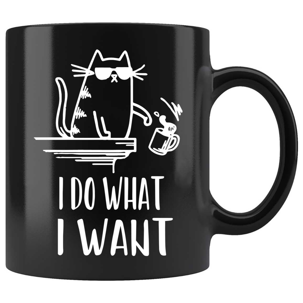 Skitongifts Coffee Mug Funny Ceramic Novelty I Do What I Want Cat Xkdmtnj