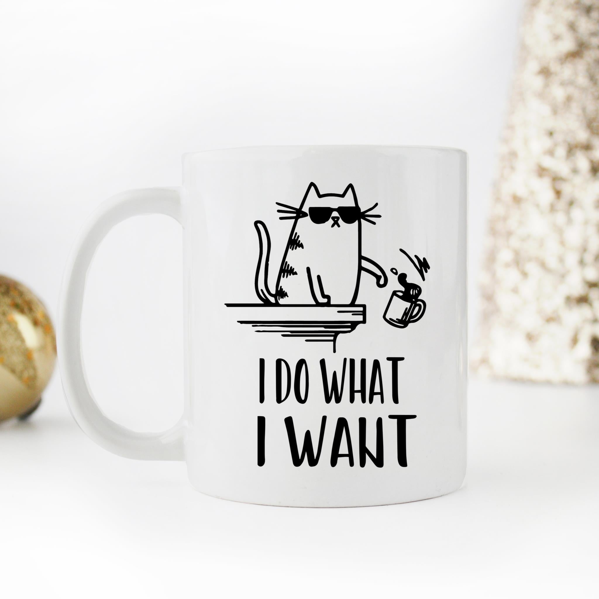 Skitongifts Coffee Mug Funny Ceramic Novelty I Do What I Want Cat Xkdmtnj