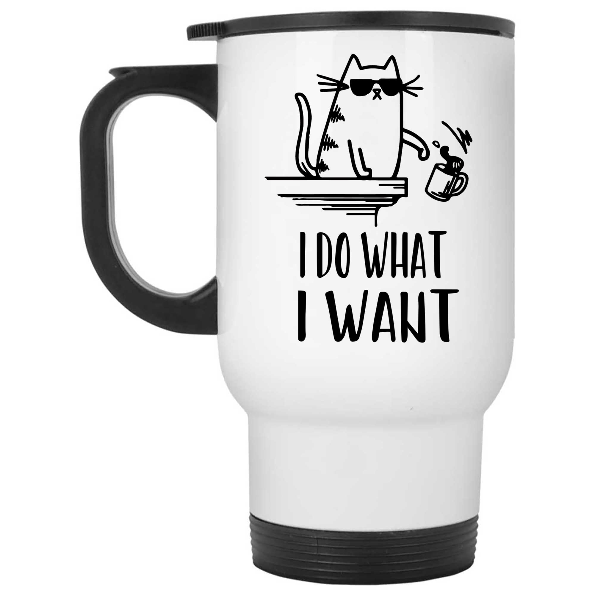 Skitongifts Coffee Mug Funny Ceramic Novelty I Do What I Want Cat Xkdmtnj