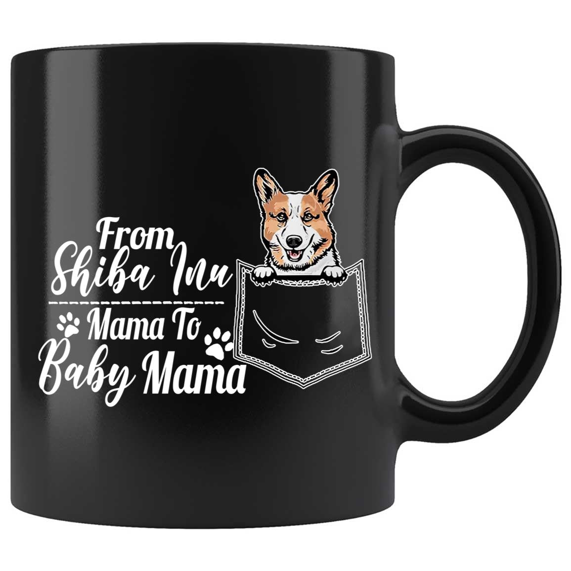 Skitongifts Coffee Mug Funny Ceramic Novelty From Shiba Inu Mama To Baby Mama Yvcbcyk