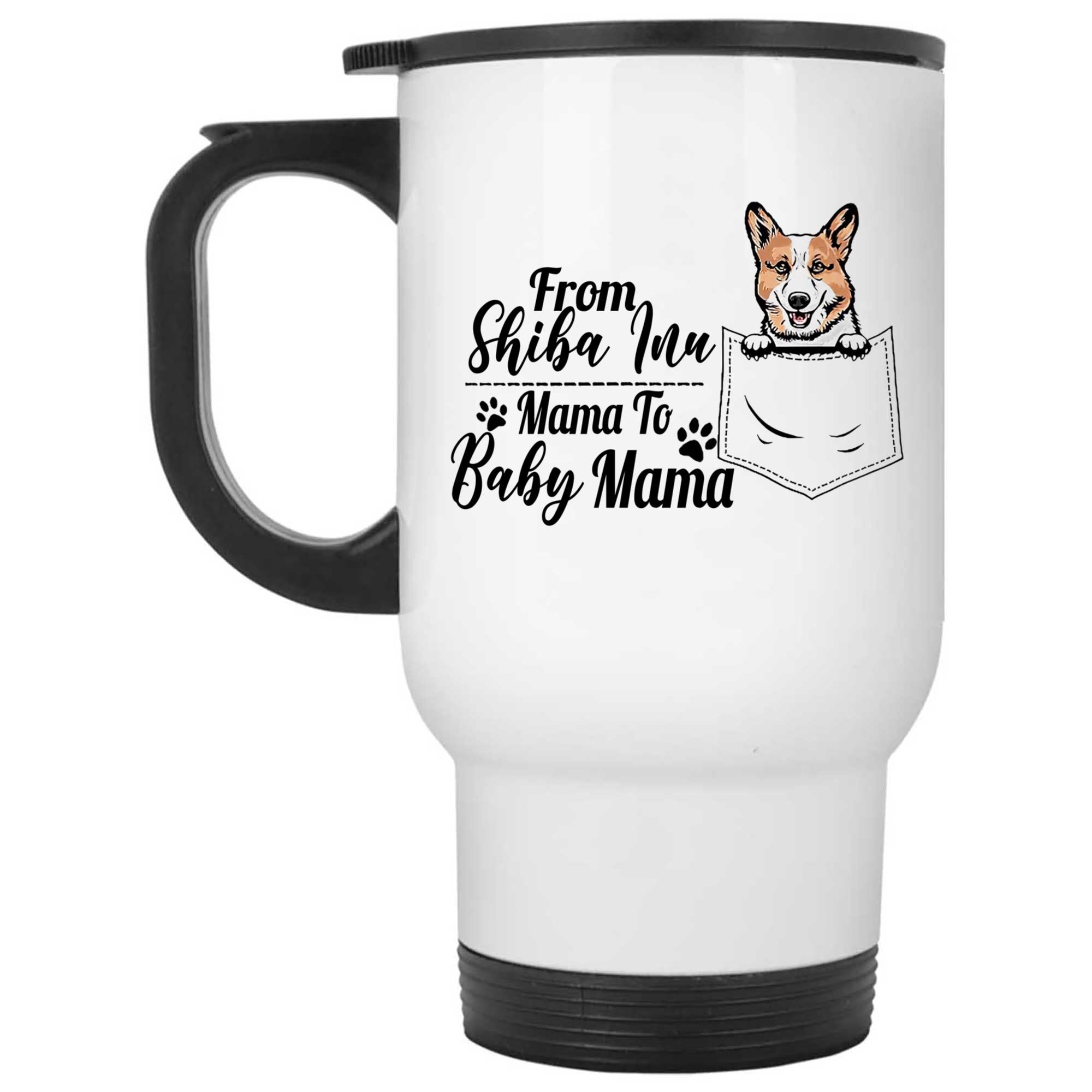 Skitongifts Coffee Mug Funny Ceramic Novelty From Shiba Inu Mama To Baby Mama Yvcbcyk