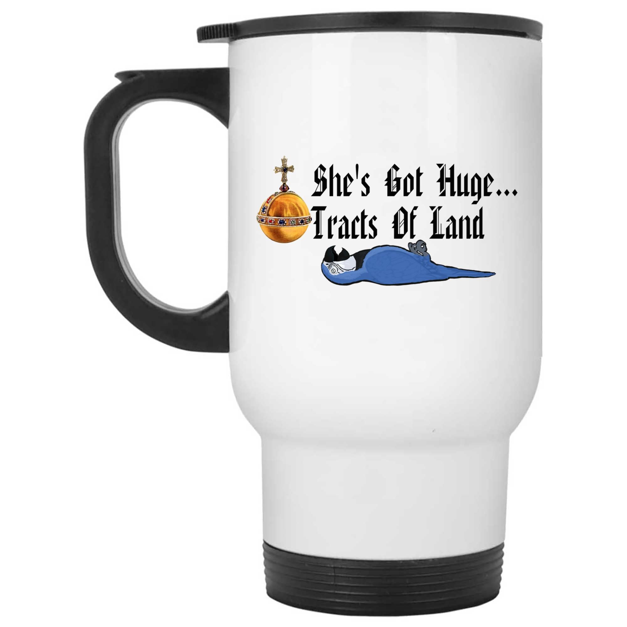 Skitongifts Coffee Mug Funny Ceramic Novelty She's Got Huge Tracts Of Land Monty Python 4Ya7Rdi