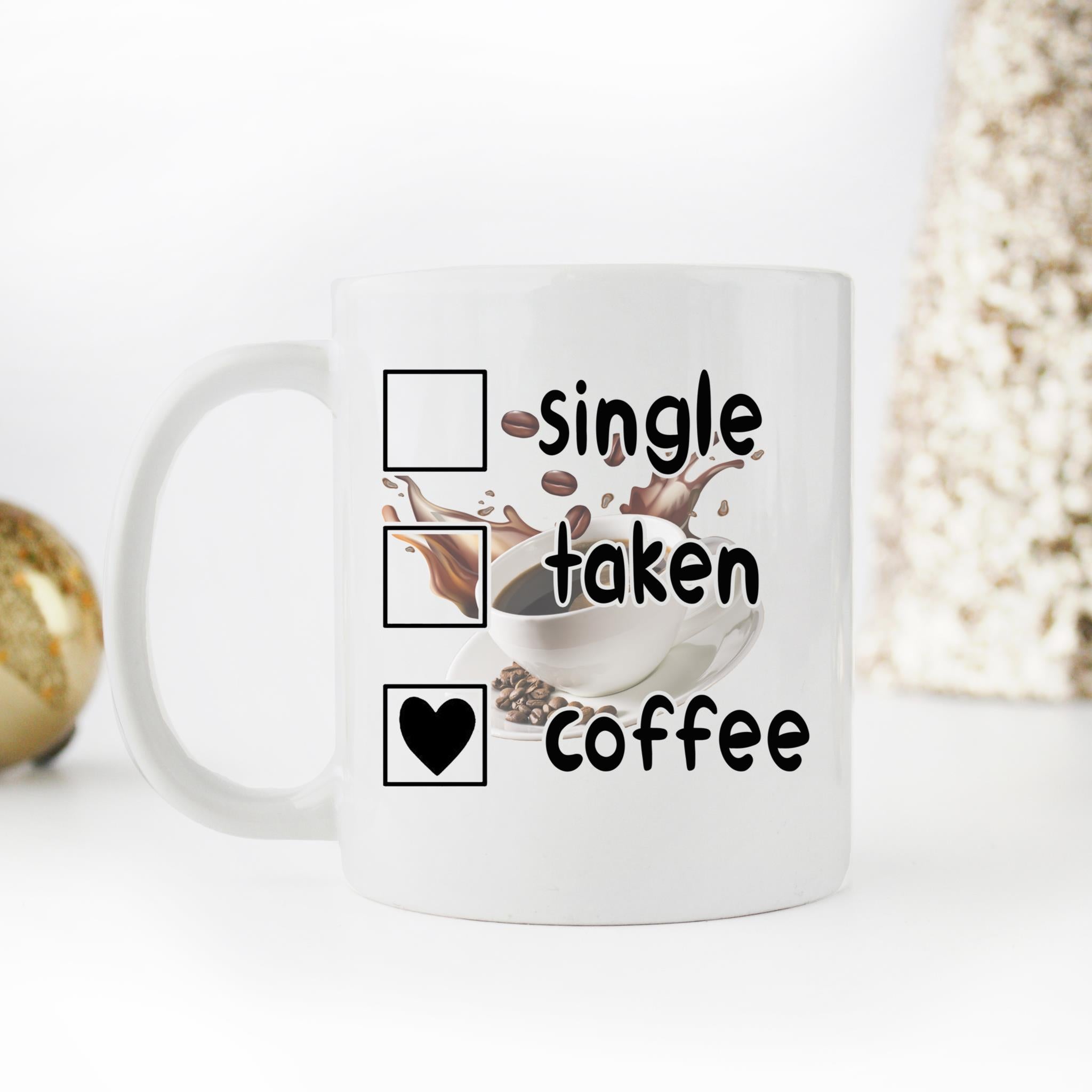 Skitongifts Coffee Mug Funny Ceramic Novelty Single Taken Coffee, Retro Valentine Mug, Single Mug, Be My Valentine Mug, Valentines Day Gift Ijtg9Cg