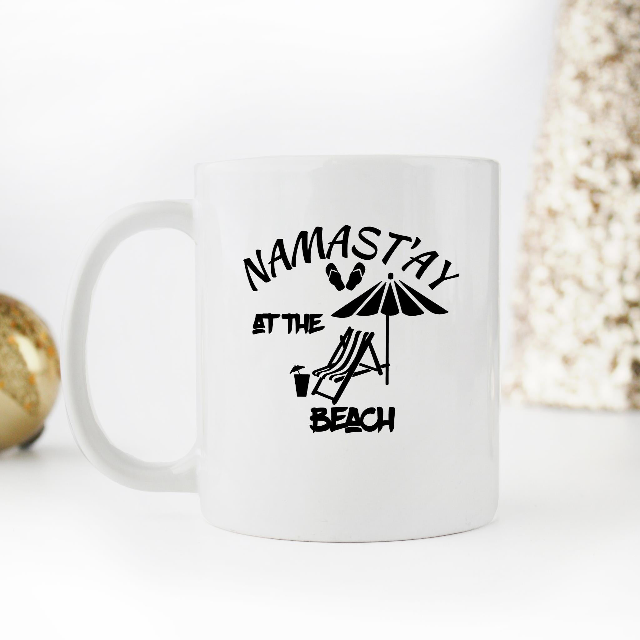 Skitongifts Funny Ceramic Novelty Coffee Mug Namastayatthebeach ZyMZ0zy