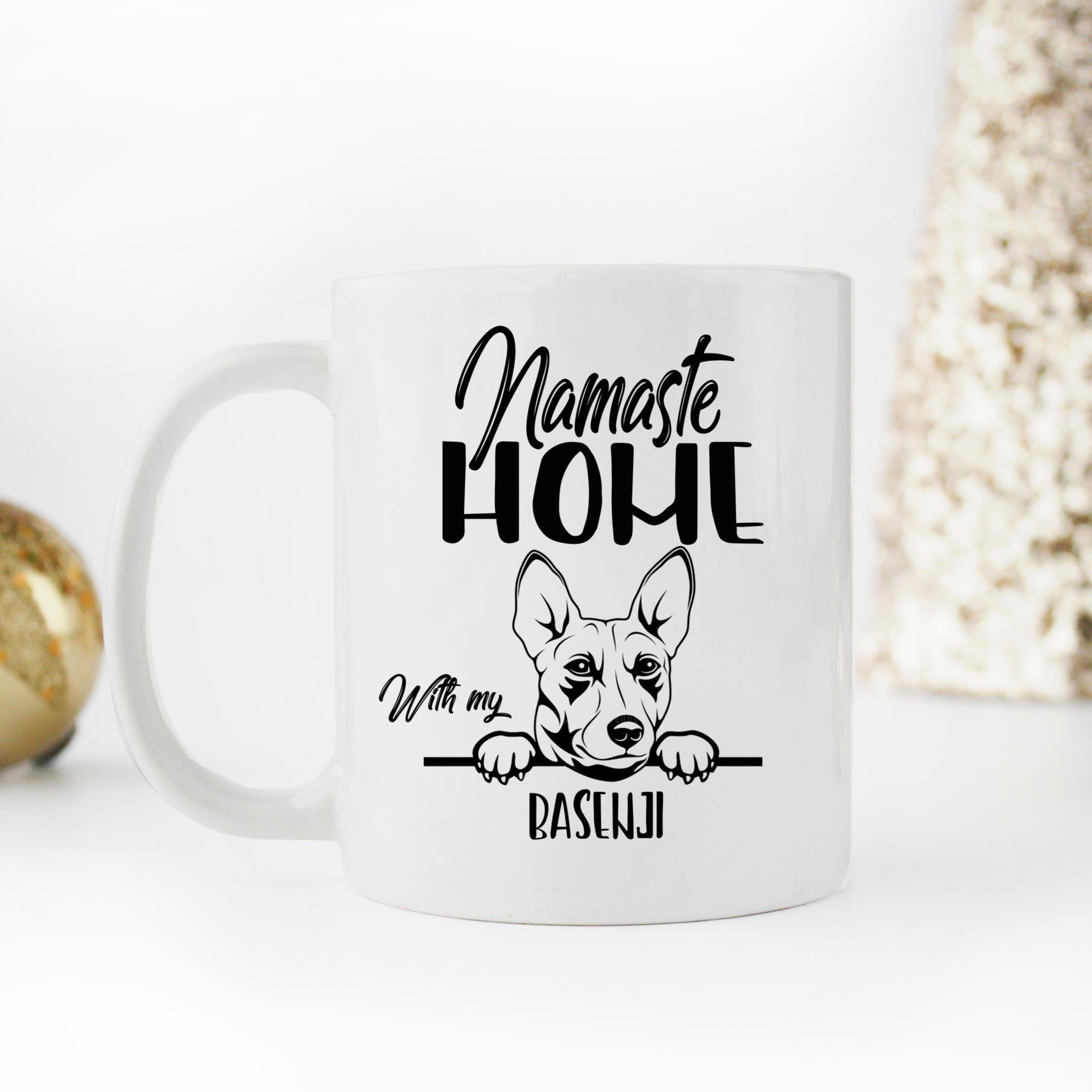 Skitongifts Coffee Mug Funny Ceramic Novelty Namaste Home Basenji YuqOHbY