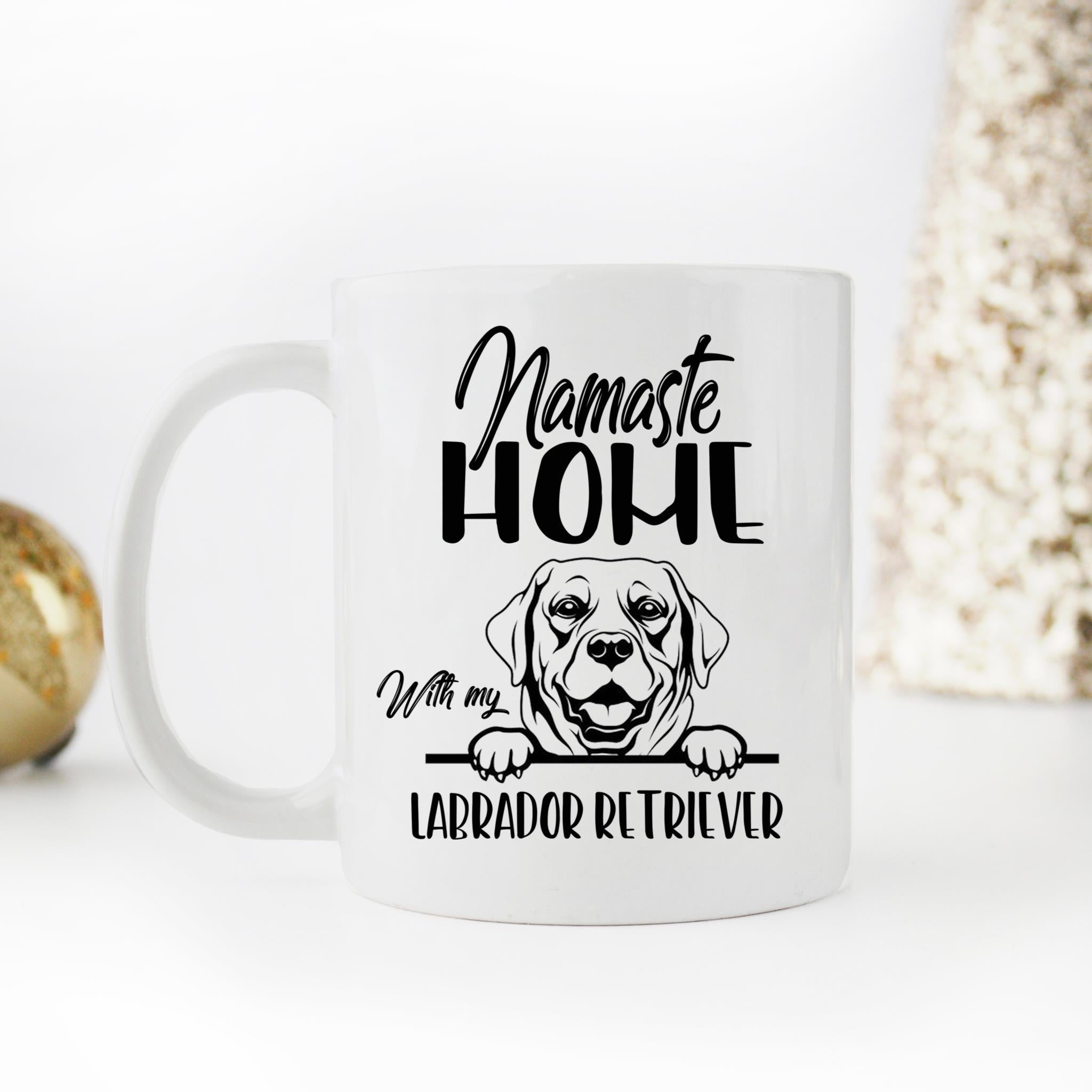 Skitongifts Coffee Mug Funny Ceramic Novelty Namaste Home Labrador Retriever hCGYfko