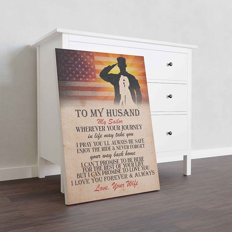 Skitongifts Wall Decoration, Home Decor, Decoration Room Navy Husband My Sailor Wherever Your Journey In Life May Take You Love Wife-TT1801