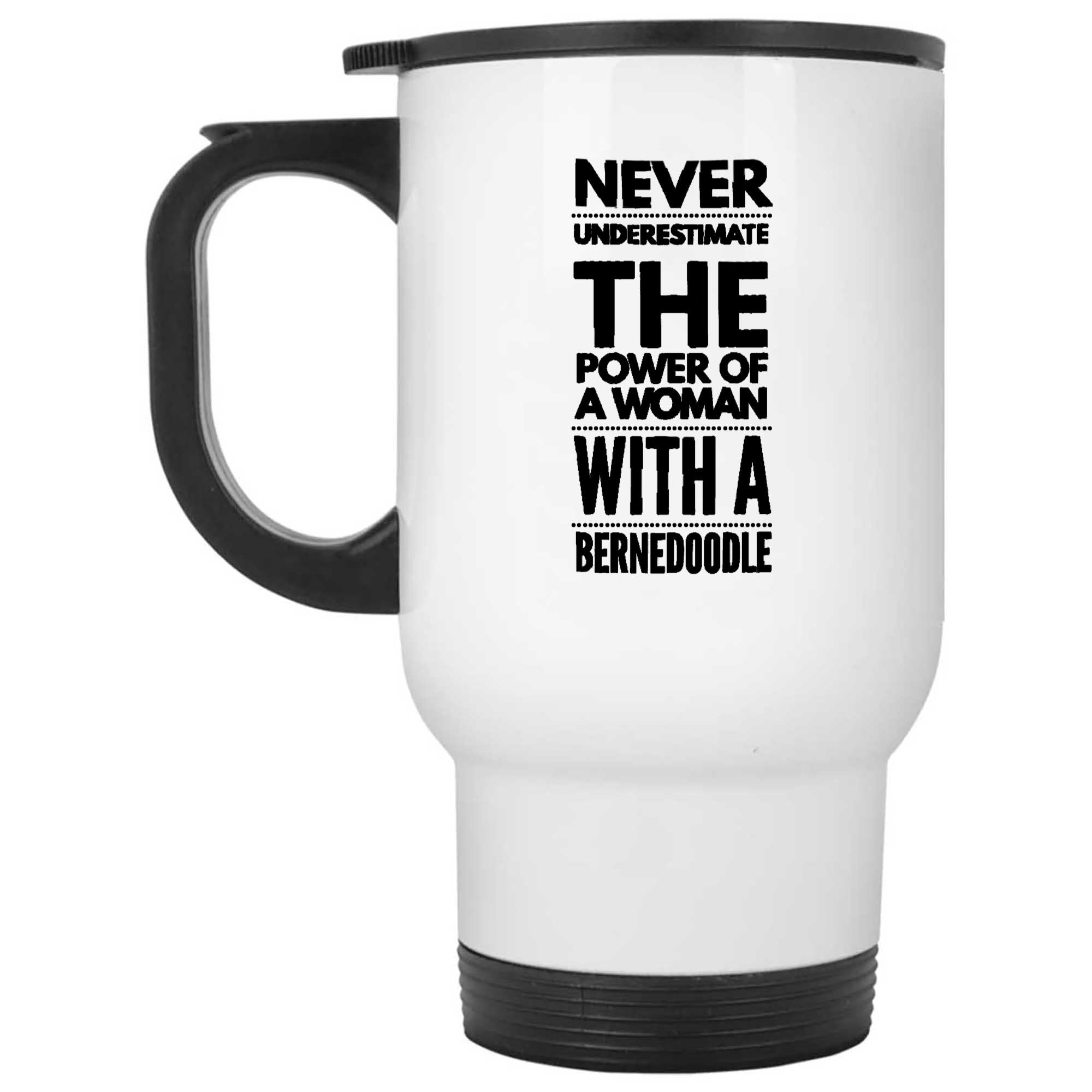 Skitongifts Funny Ceramic Novelty Coffee Mug Never Underestimate The Power Of A Woman With A Bernedoodle Dog Lover FrQ5QI5